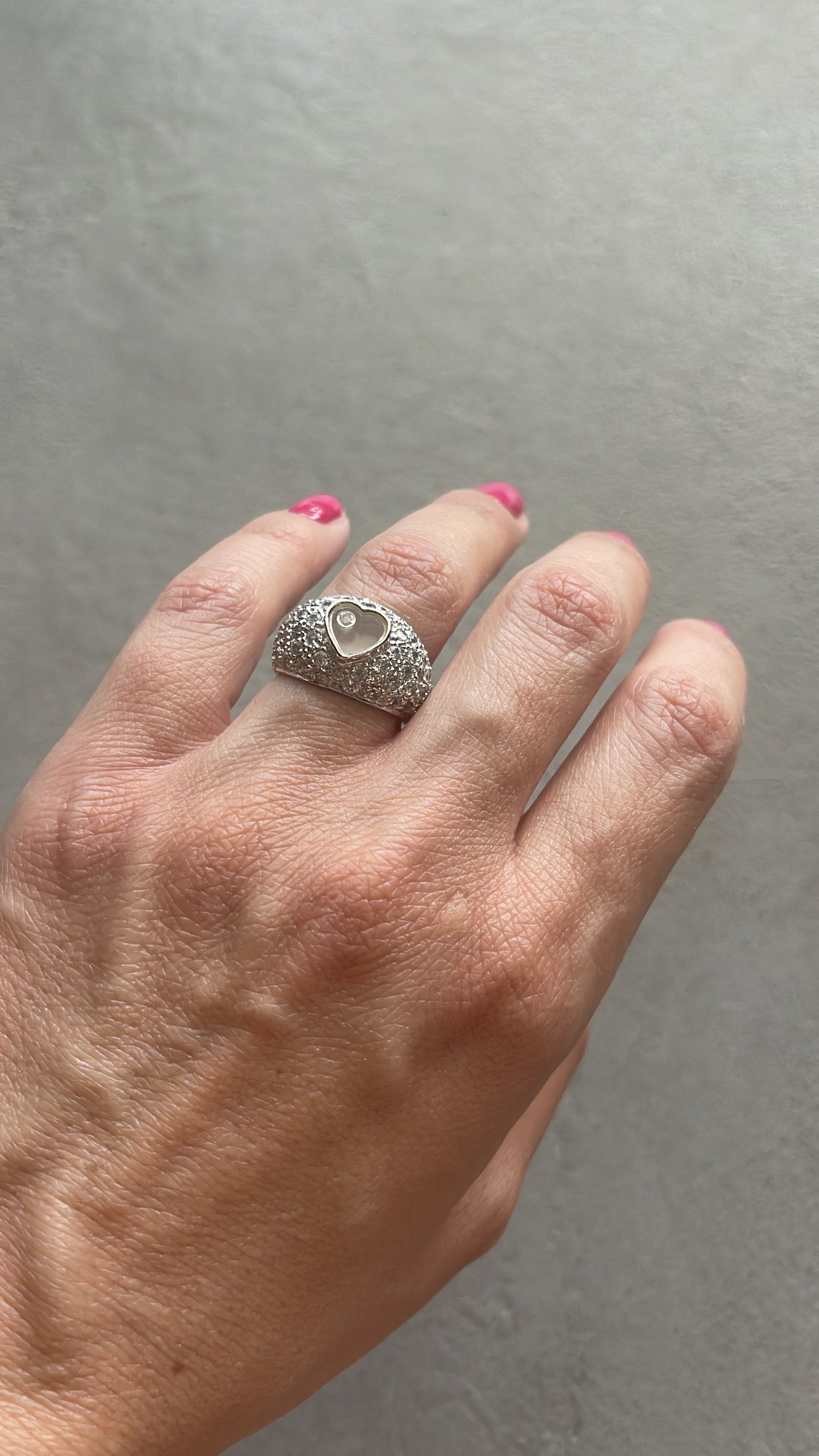 Silver heart ring