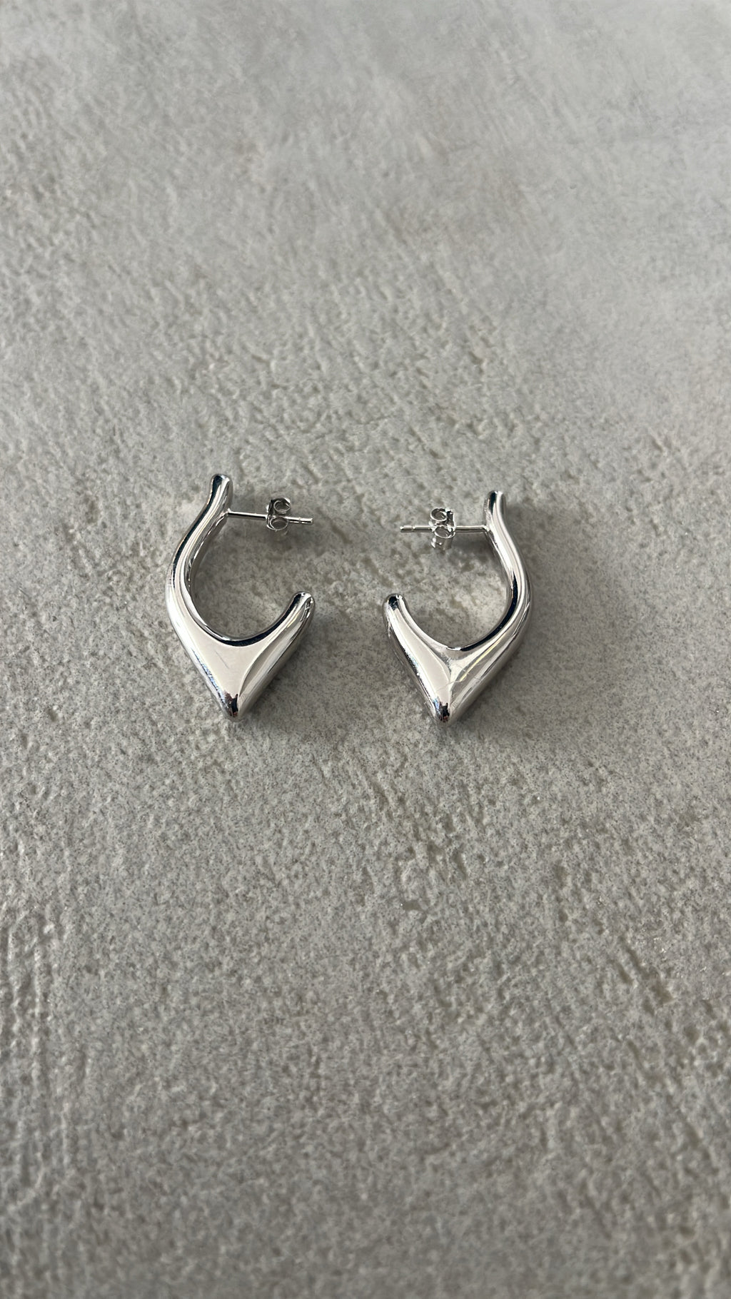 Silver triangle hoops