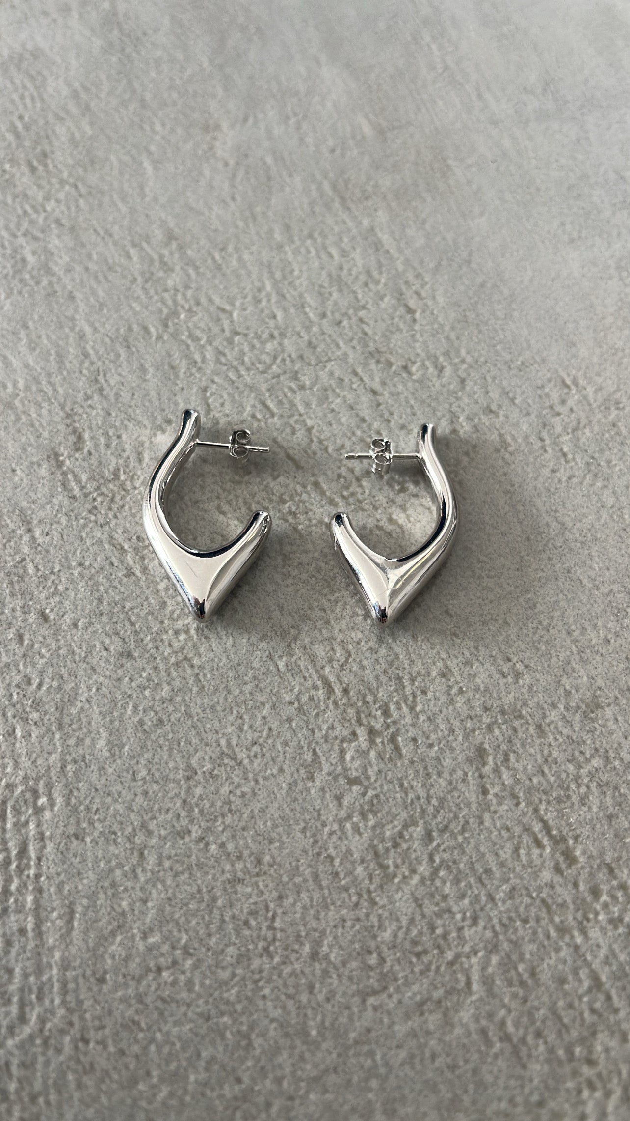 Silver triangle hoops