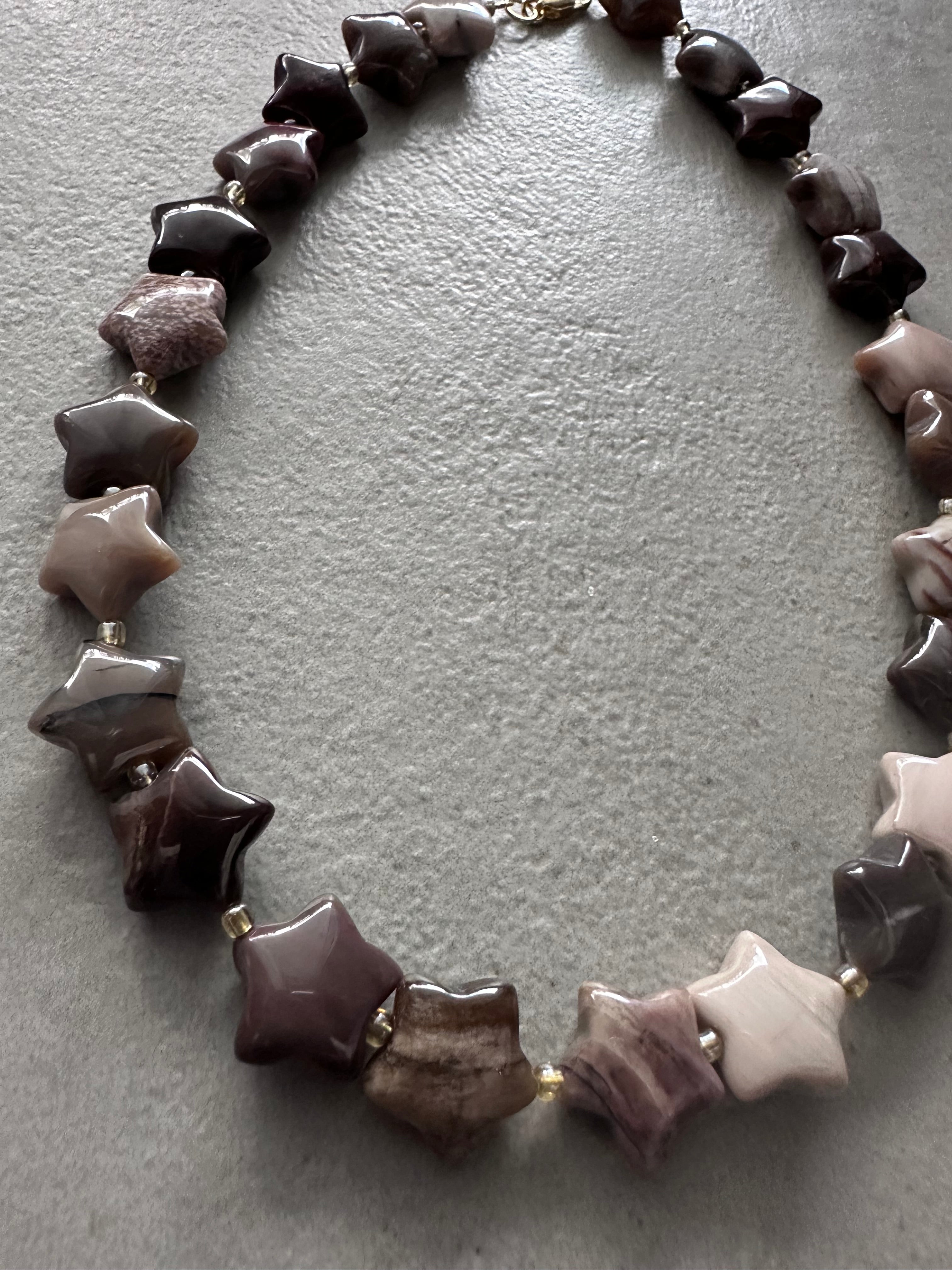Star agate statement necklace