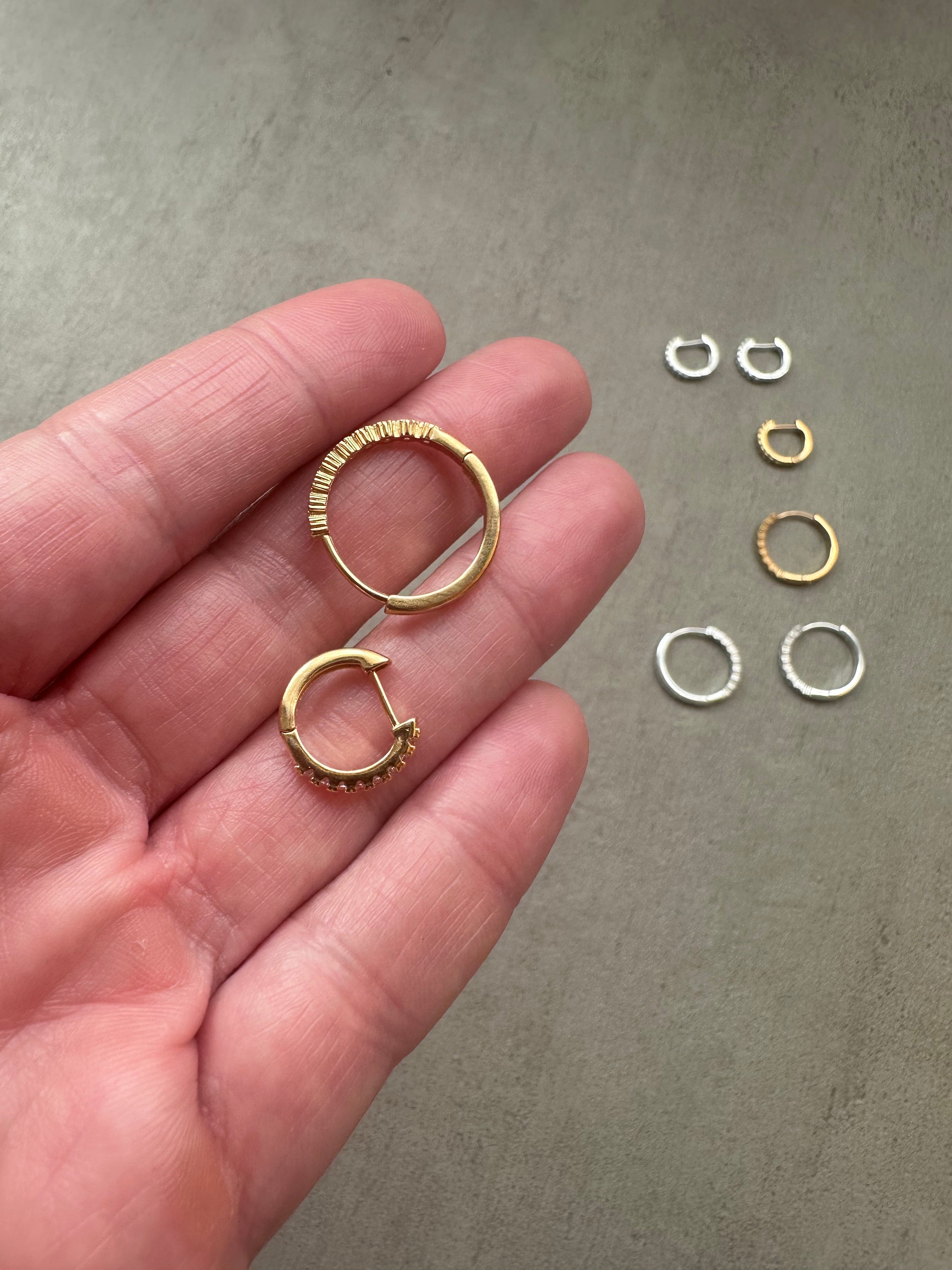 Textured Brass Hoops