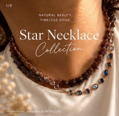 Star agate statement necklace