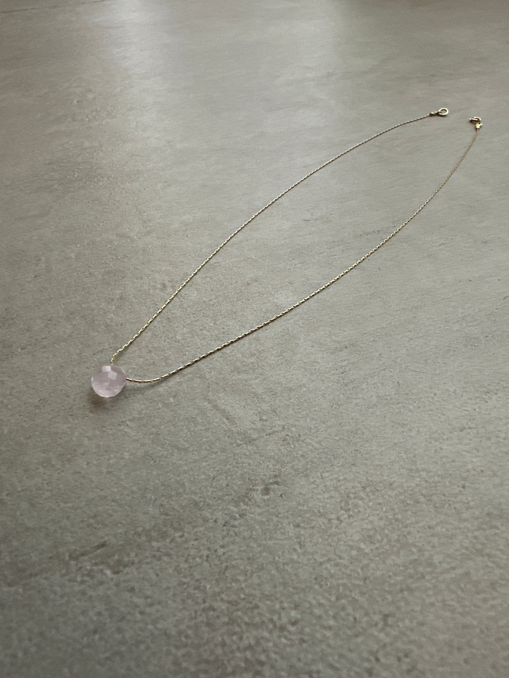 Rose Quartz Drop Necklace