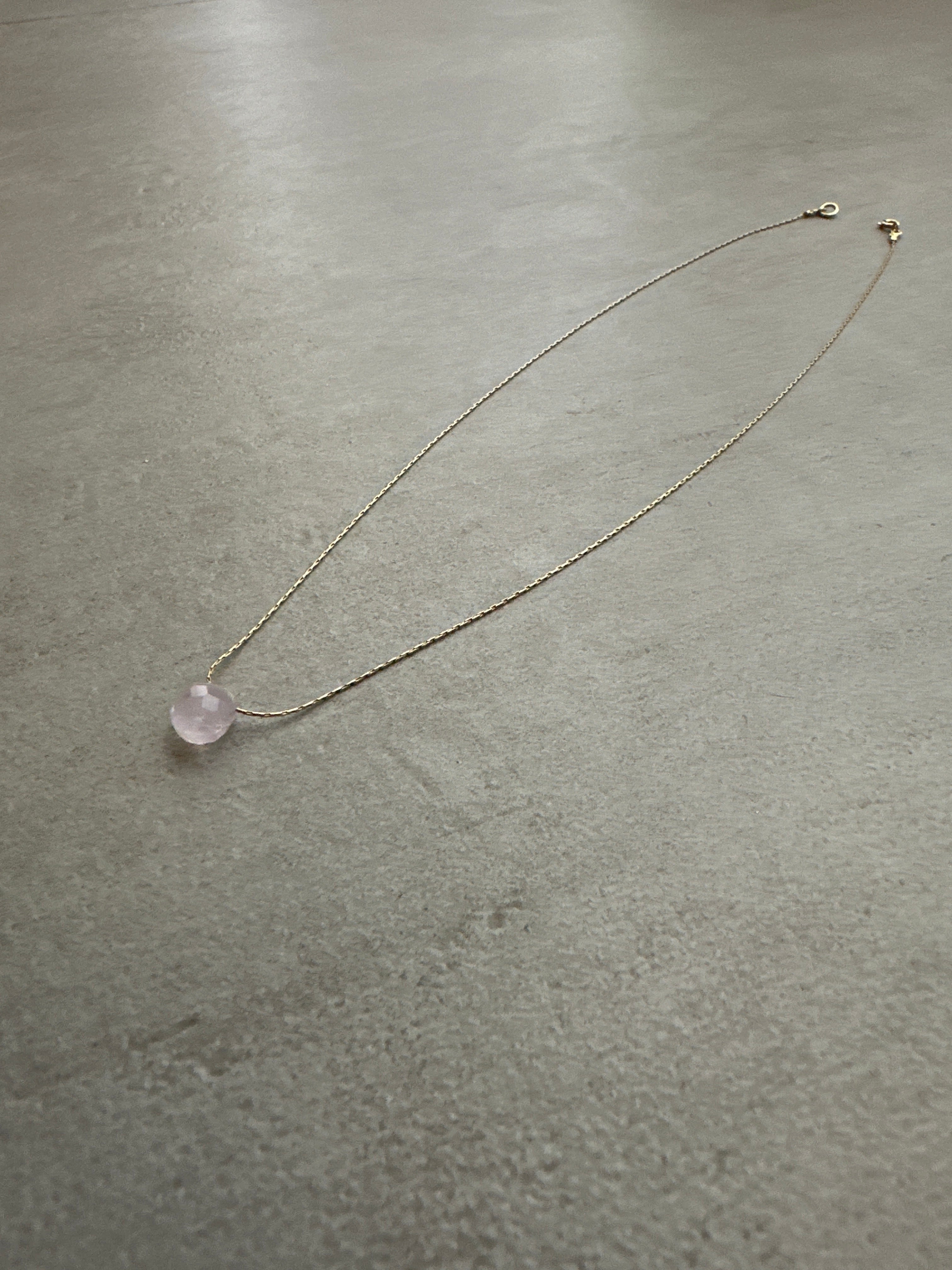 Rose Quartz Drop Necklace