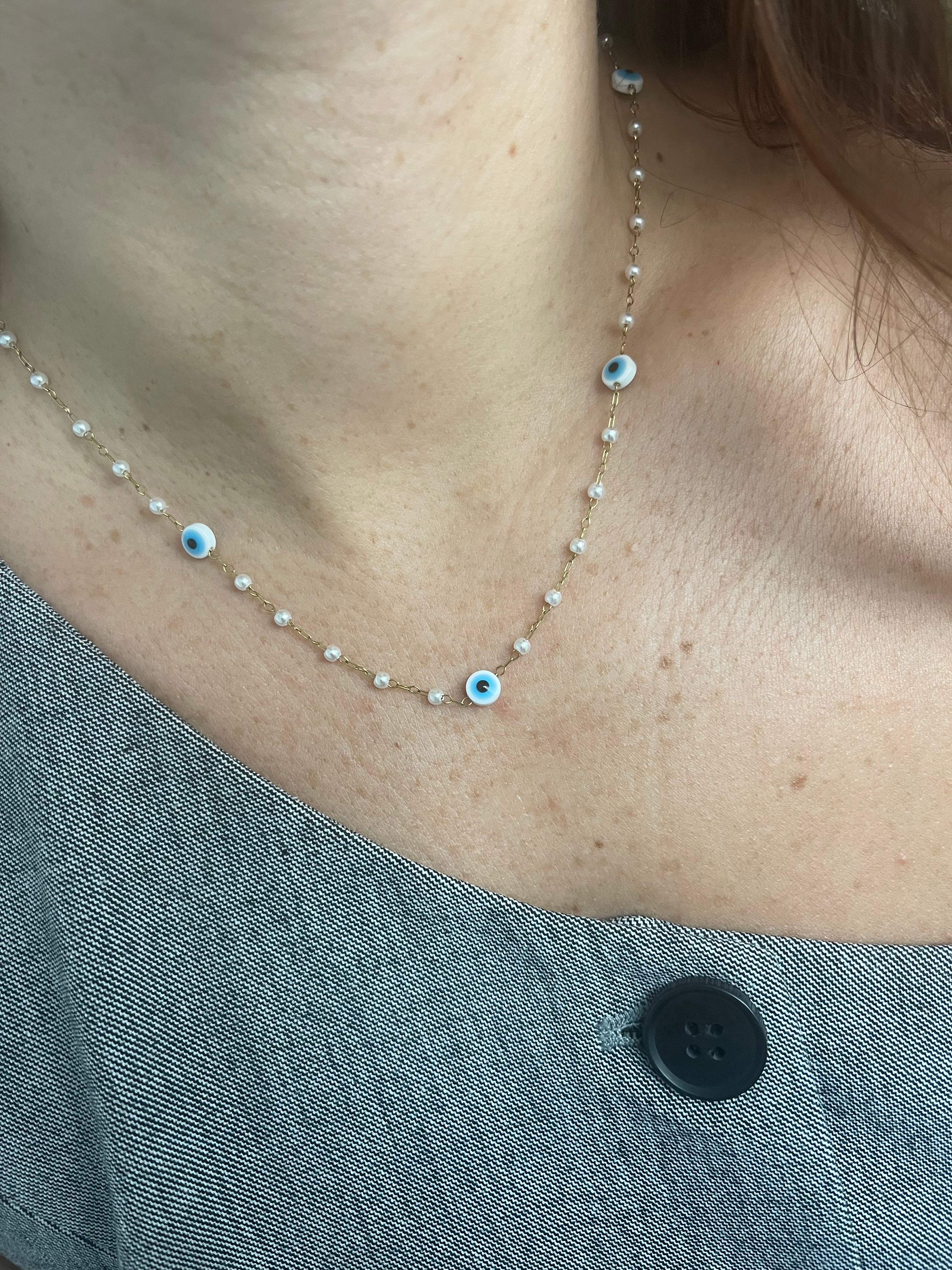 Eye pearl necklace