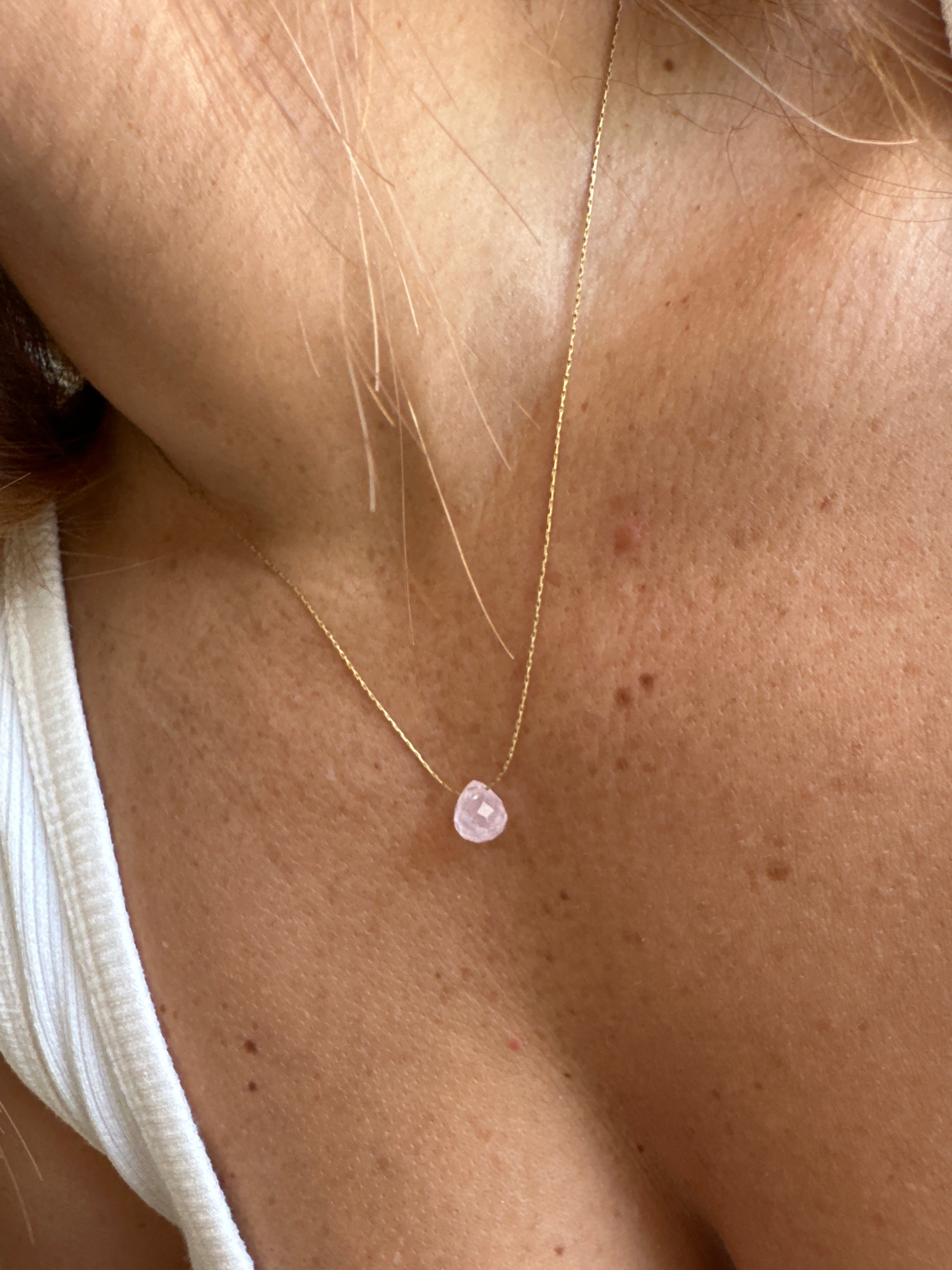 Rose Quartz Drop Necklace