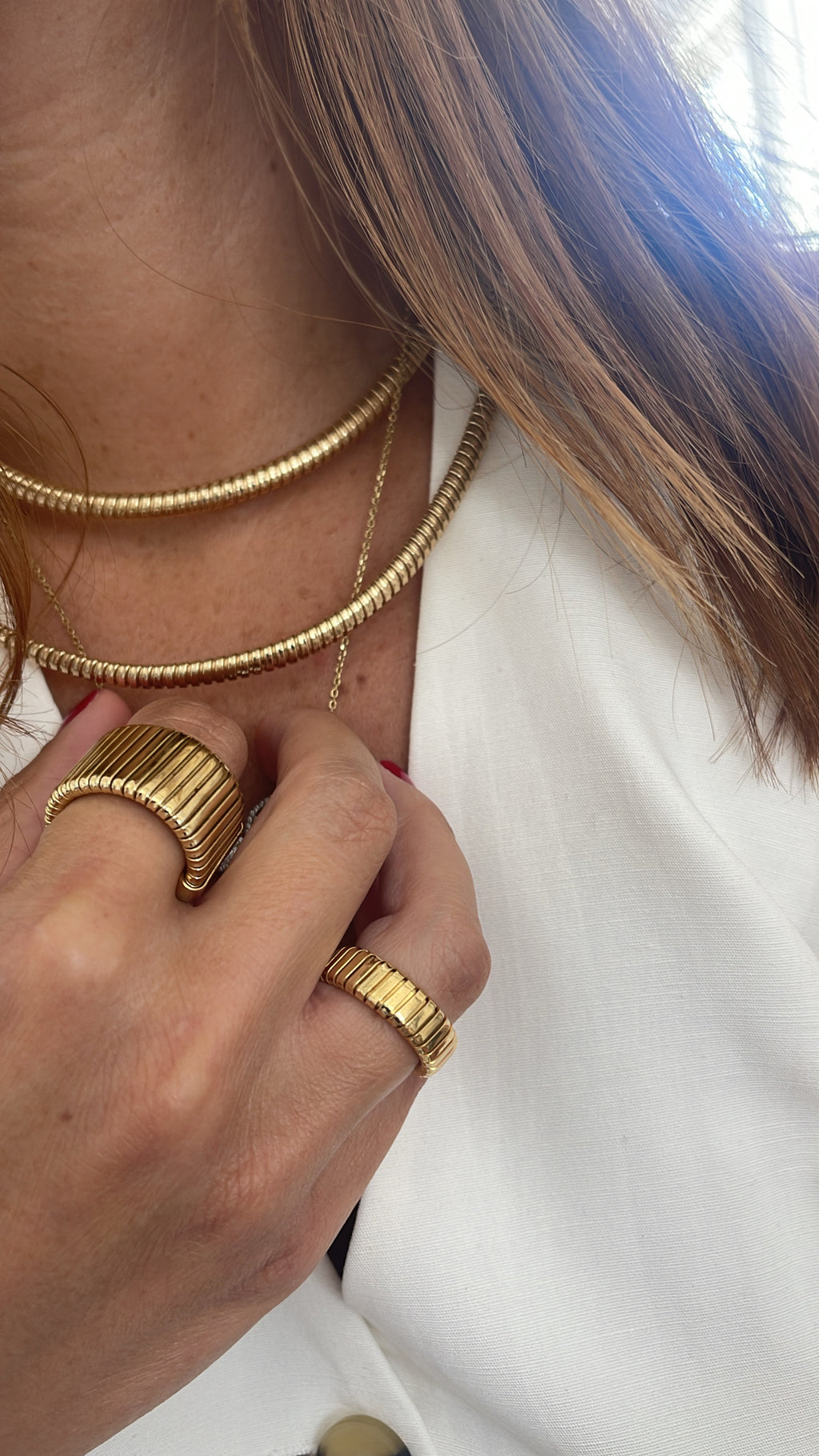 Double gold-plated necklace