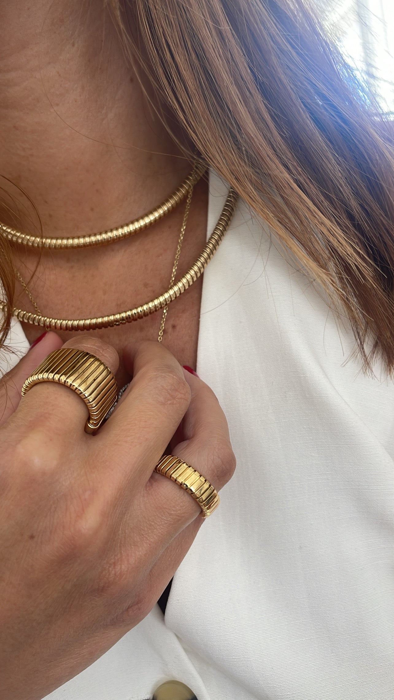 Double gold-plated necklace