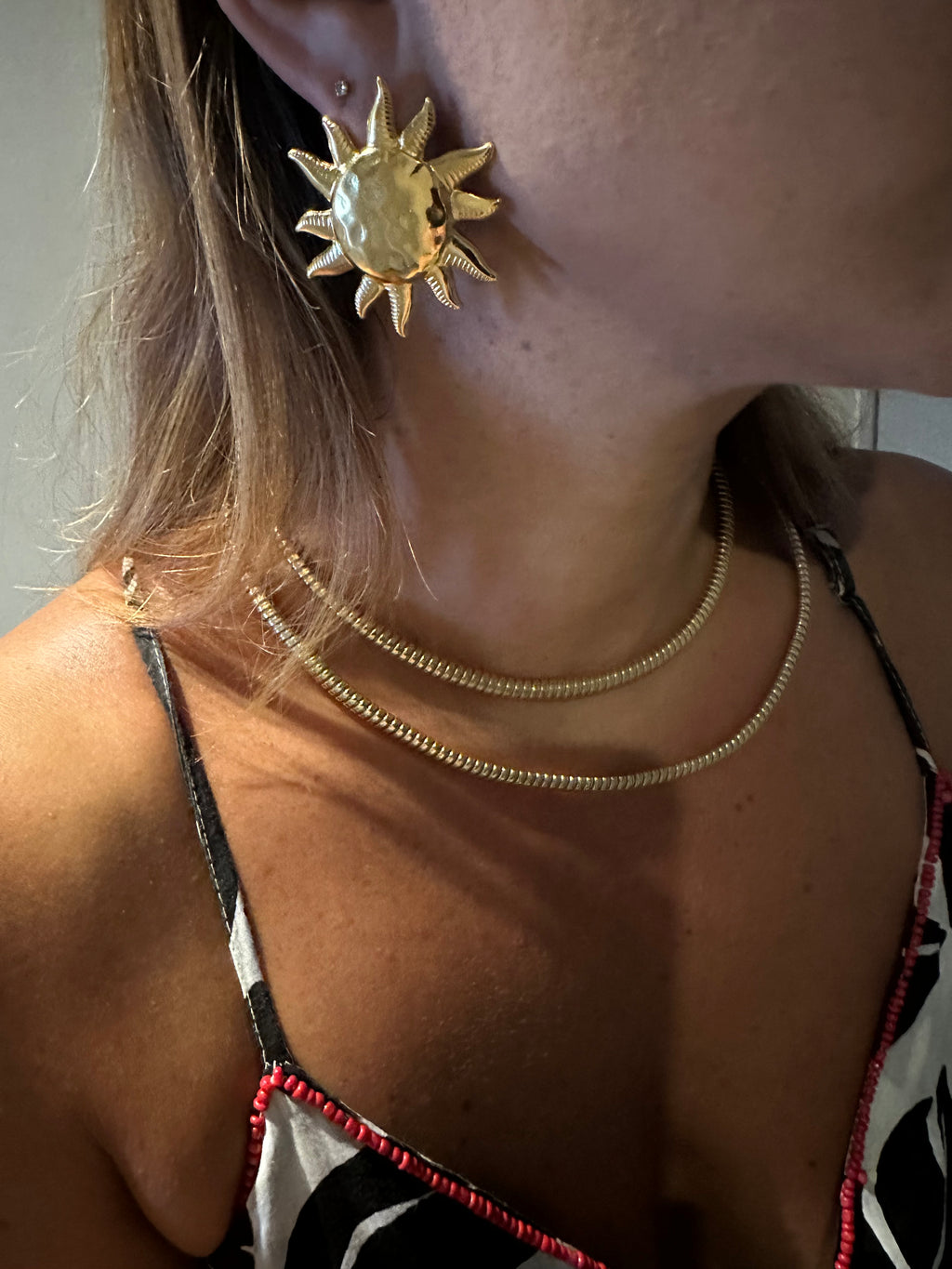 Sunburst Gold Statement Earrings