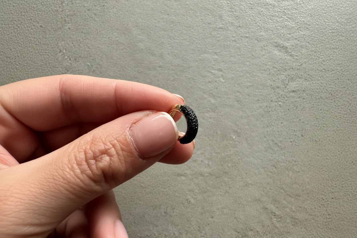 Huggie Hoop Earrings – Black & Clear CZ - Gold & Rose Gold Finish