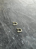 Dazzling Gold ‘D’ Stud Earrings – Pave bar stud