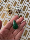 Emerald Gloss Teardrop Statement Earrings