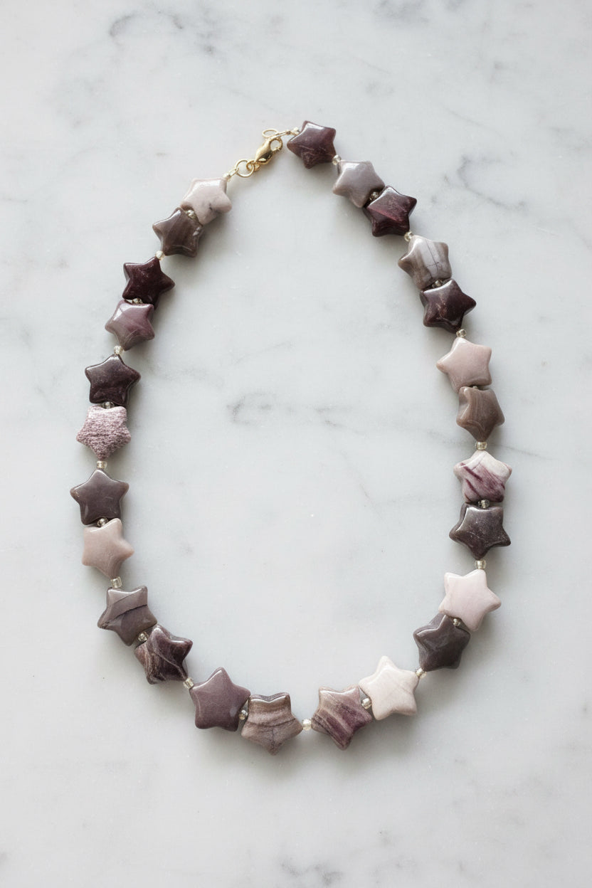 Star agate statement necklace