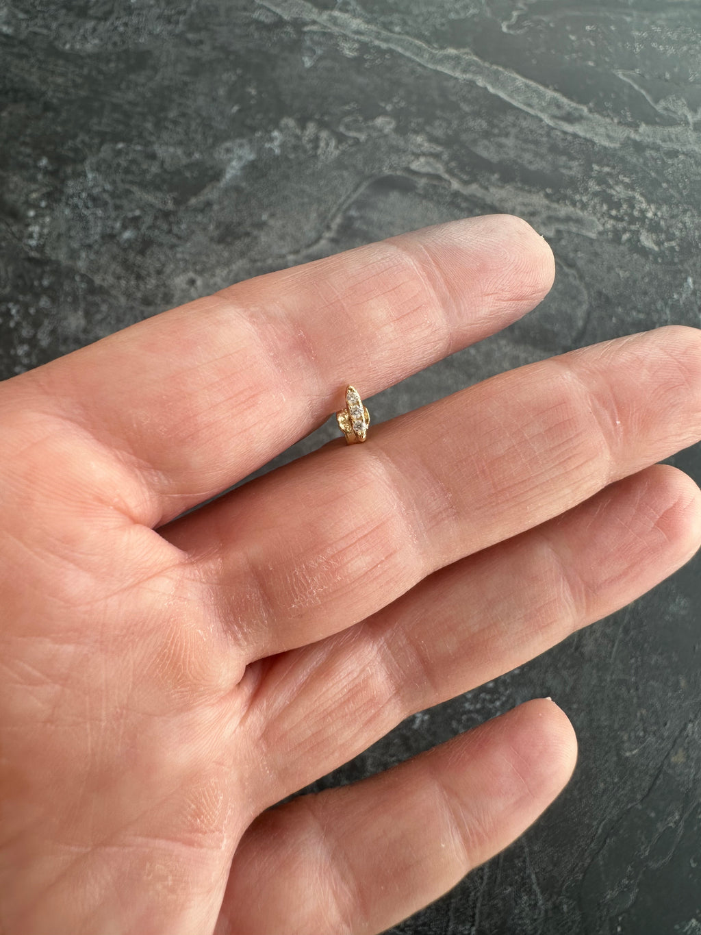 Dazzling Gold ‘D’ Stud Earrings – Pave bar stud