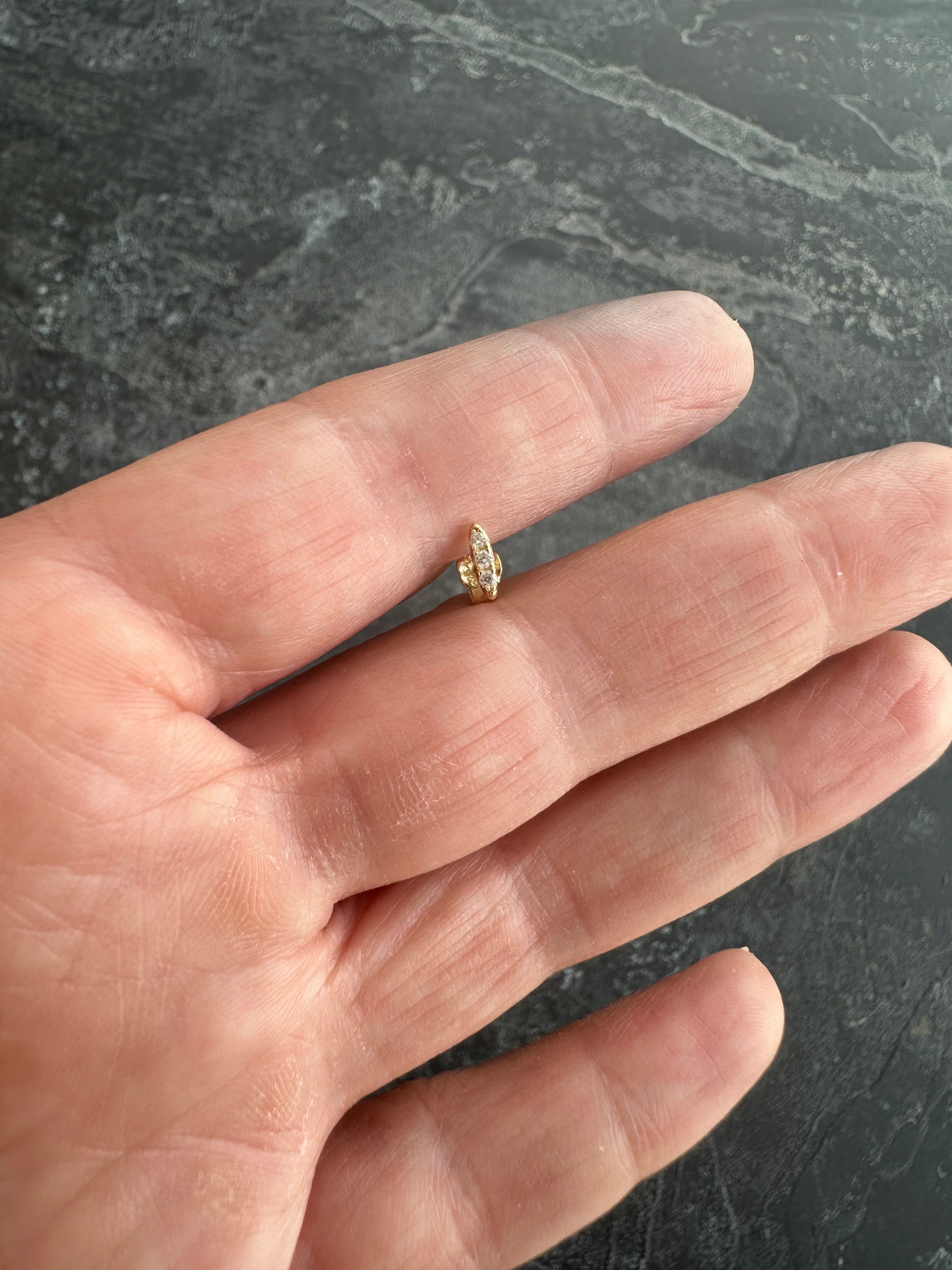 Dazzling Gold ‘D’ Stud Earrings – Pave bar stud