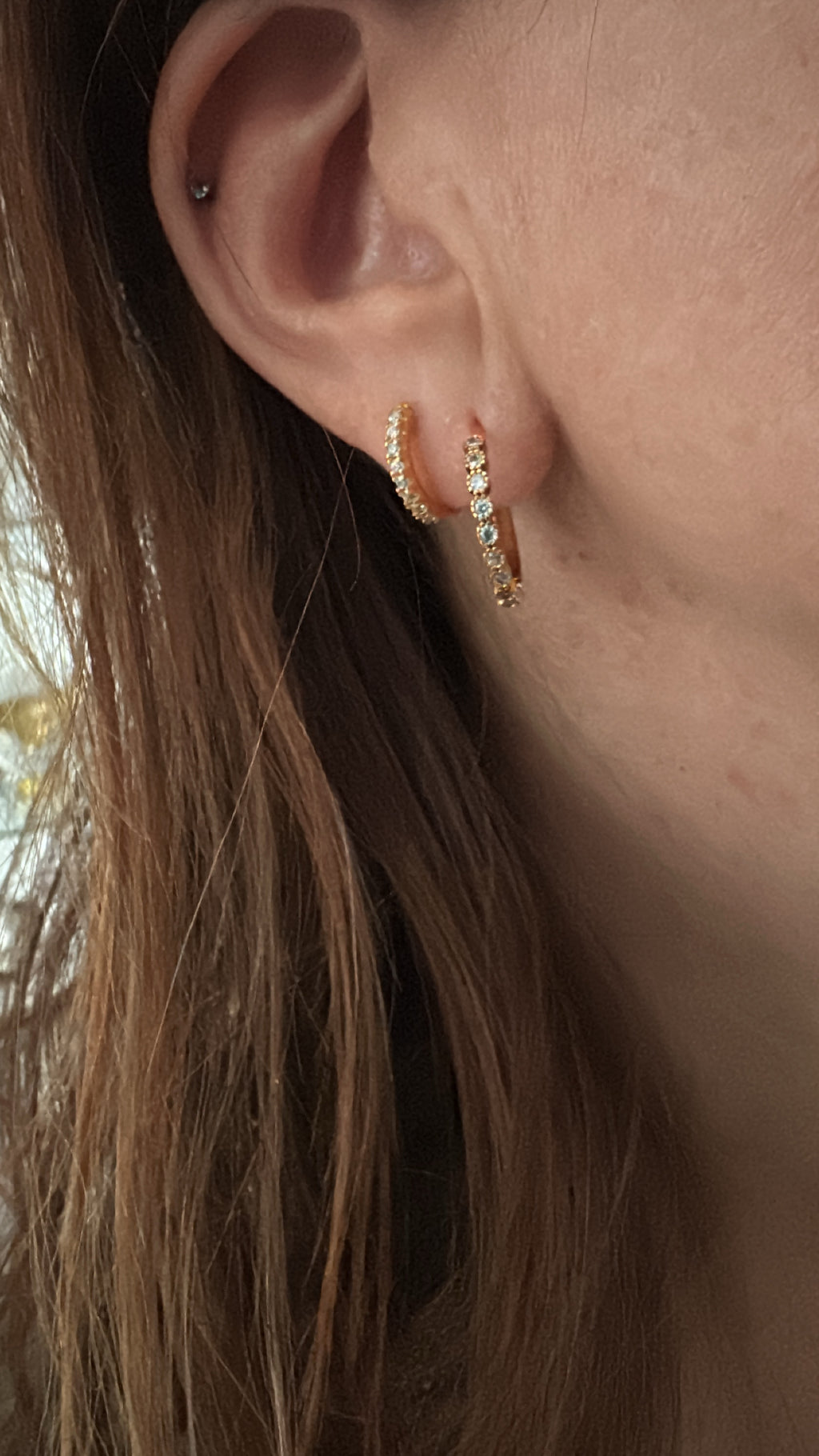 Textured Brass Hoops