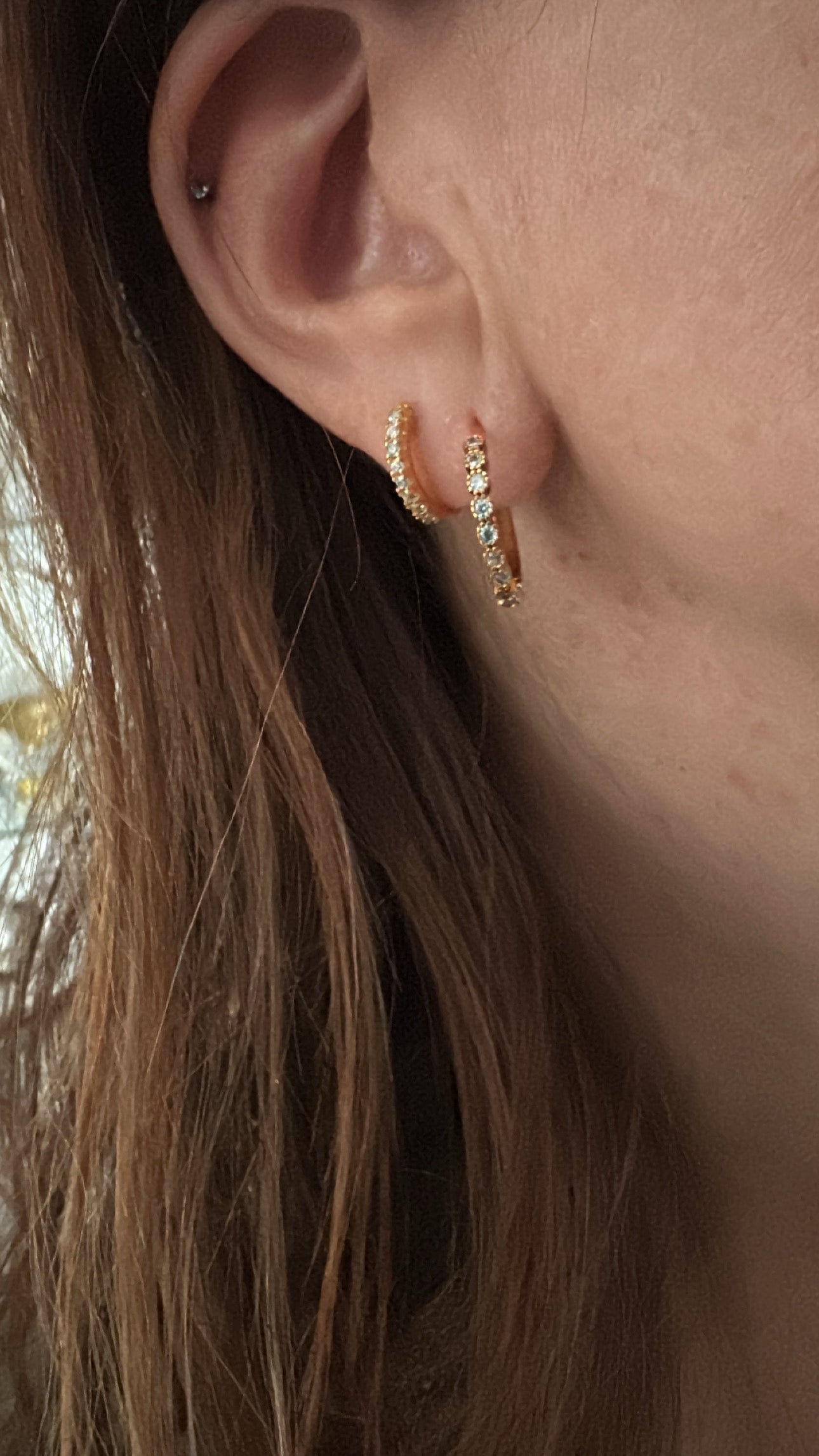 Textured Brass Hoops