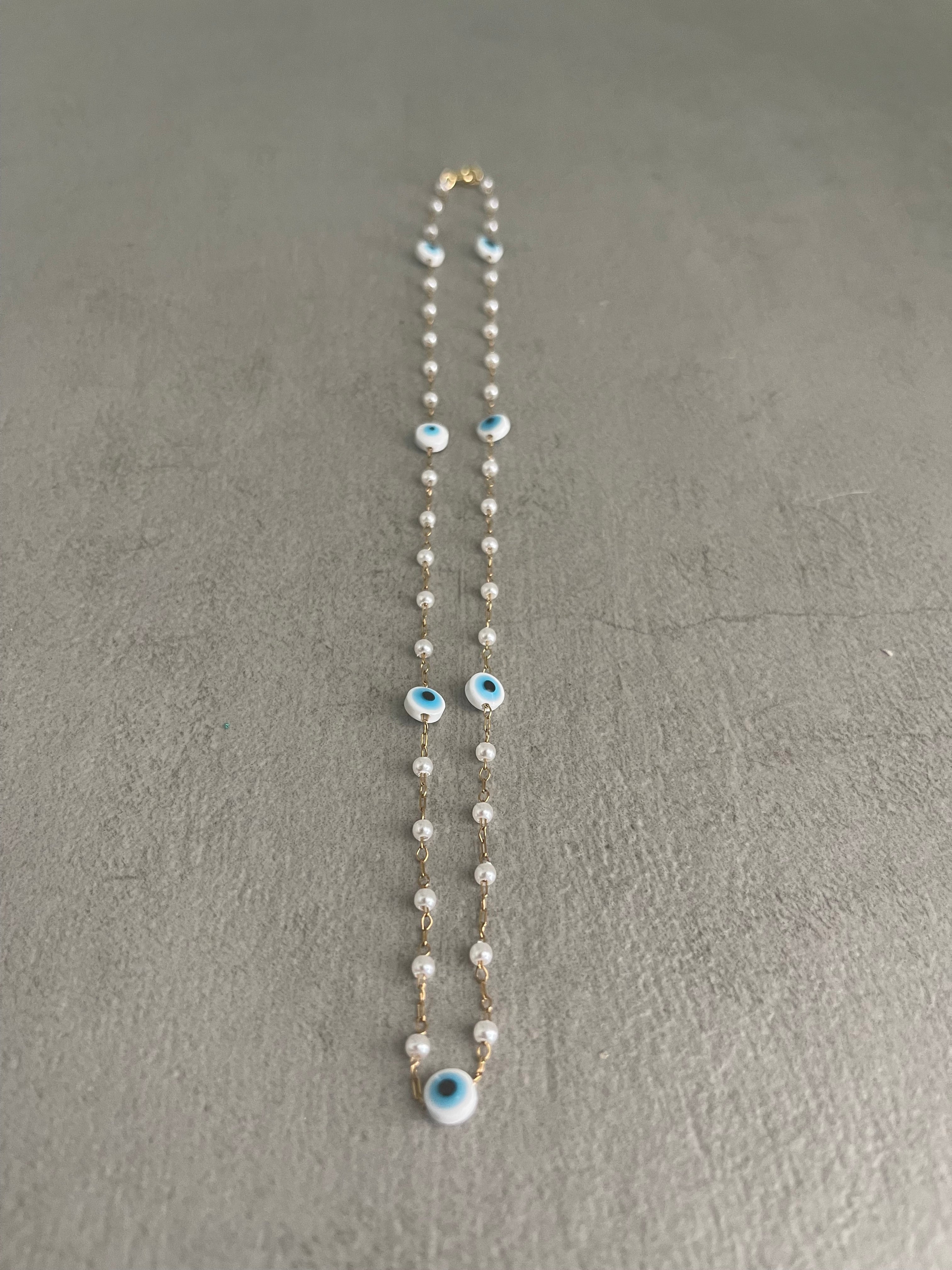 Eye pearl necklace