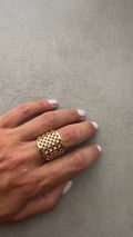 Gold Woven Statement Ring