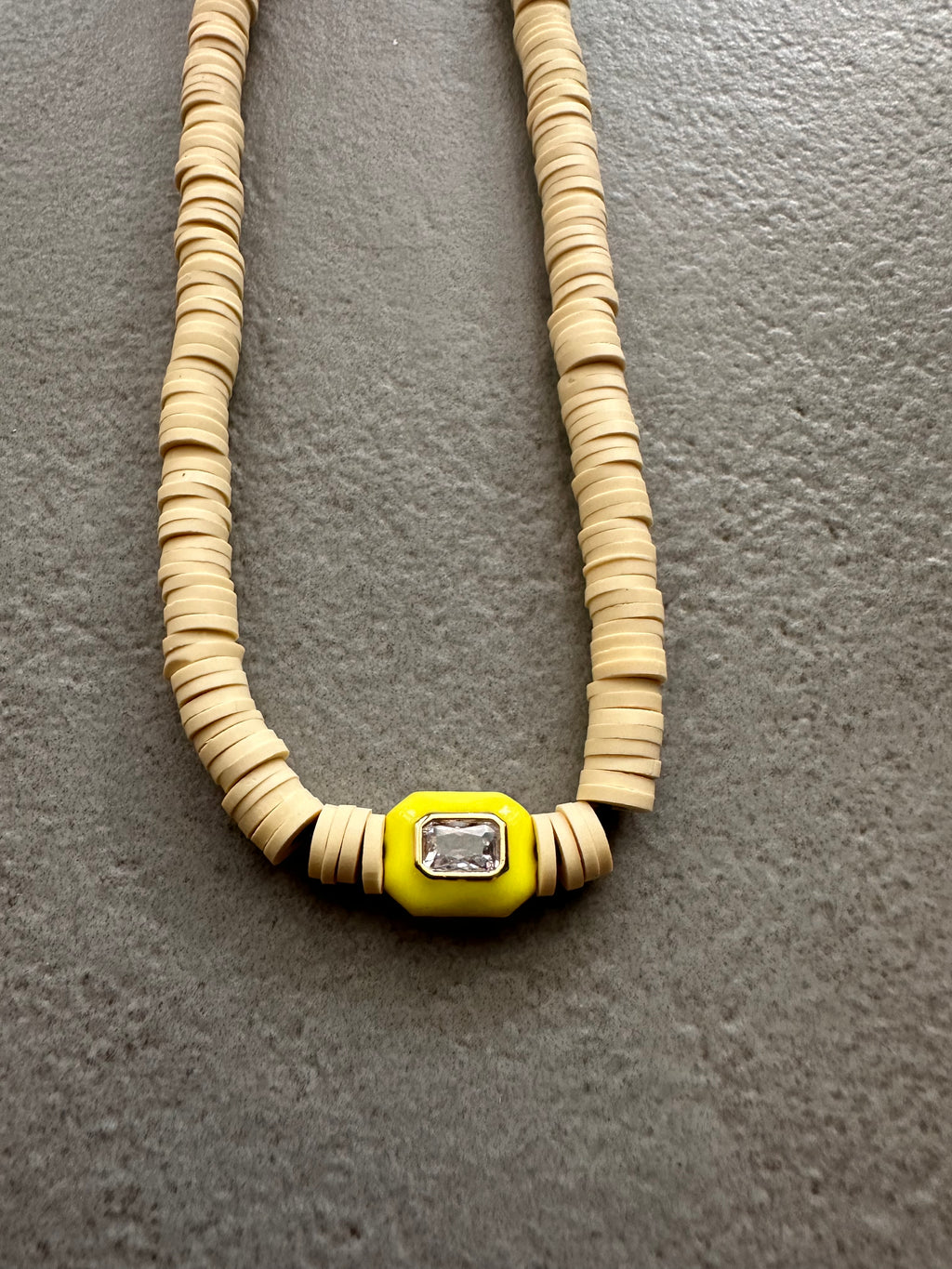 Statement Beaded Necklace with Crystal Centre