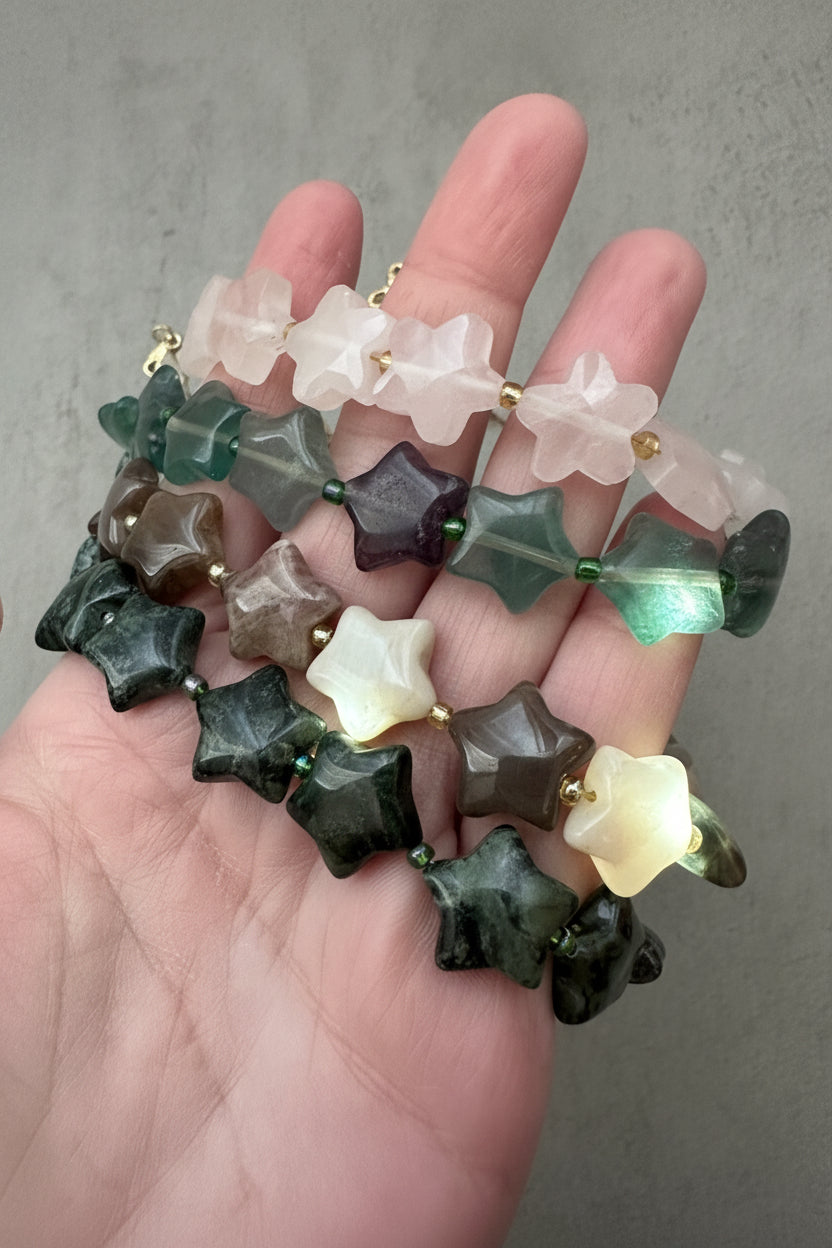 Star agate statement necklace