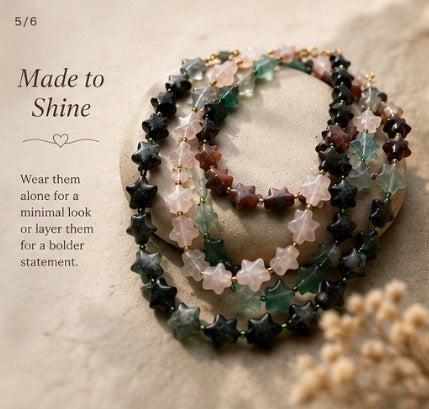 Star agate statement necklace