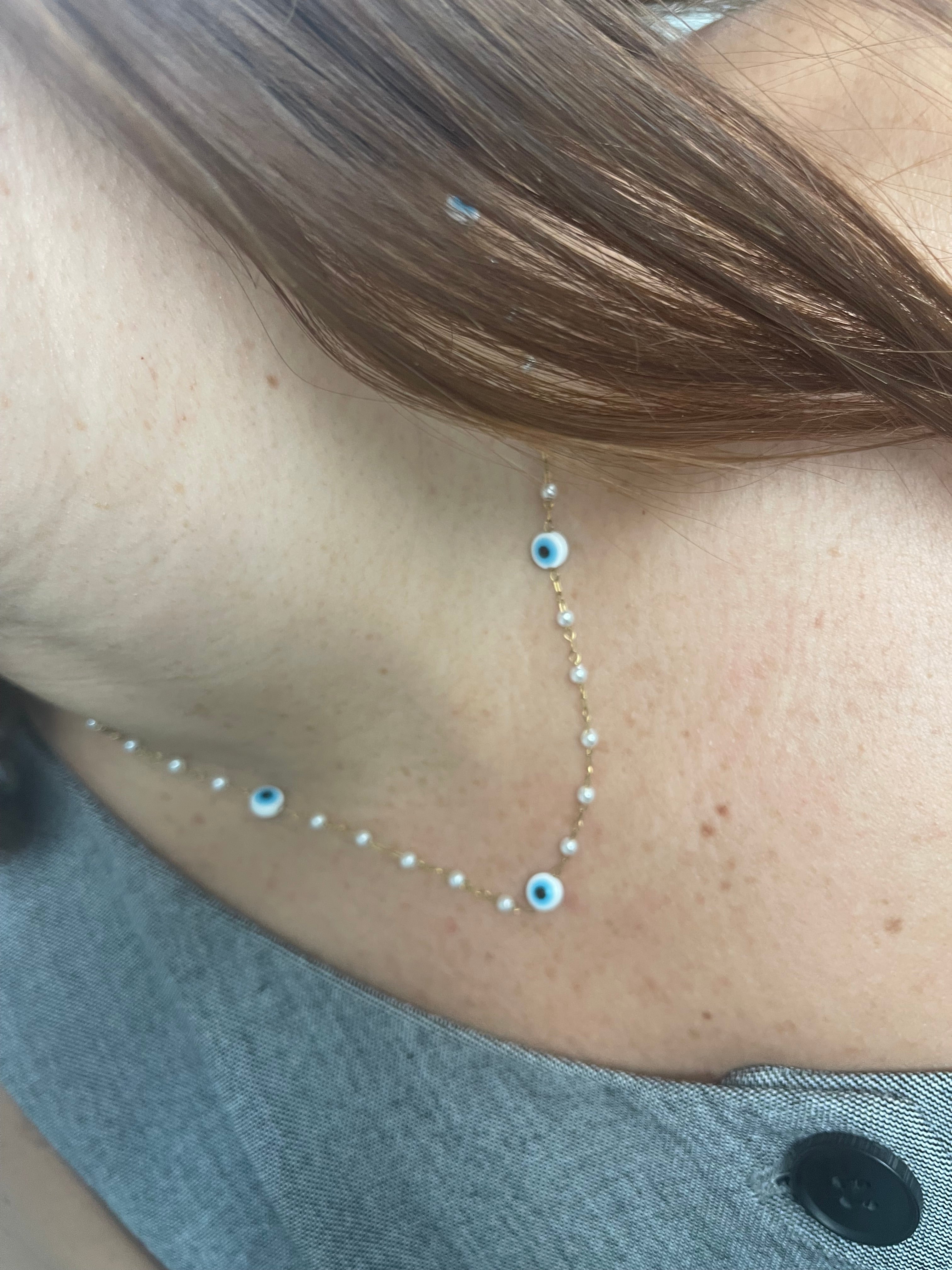 Eye pearl necklace