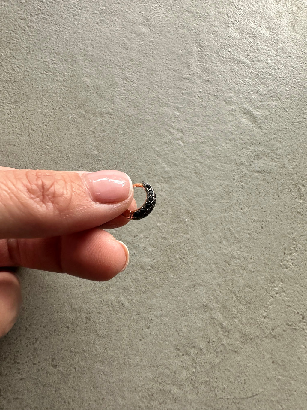 Huggie Hoop Earrings – Black & Clear CZ - Gold & Rose Gold Finish