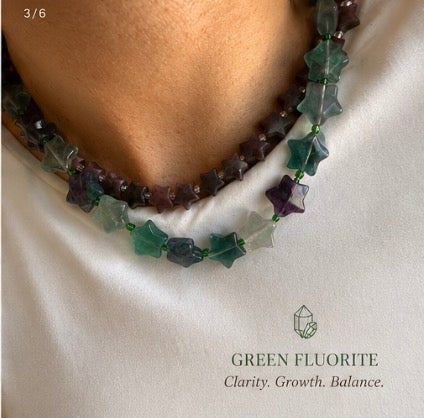 Star agate statement necklace