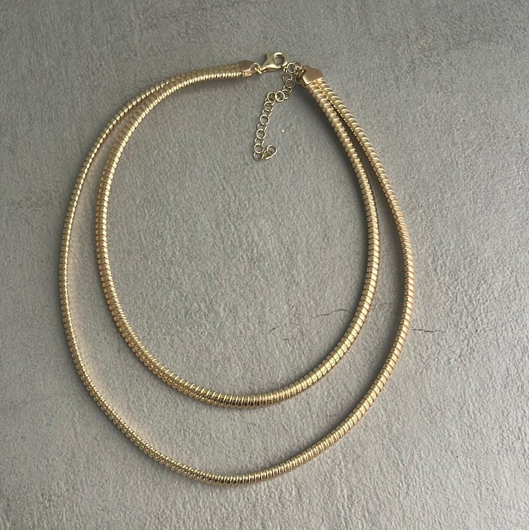 Double gold-plated necklace