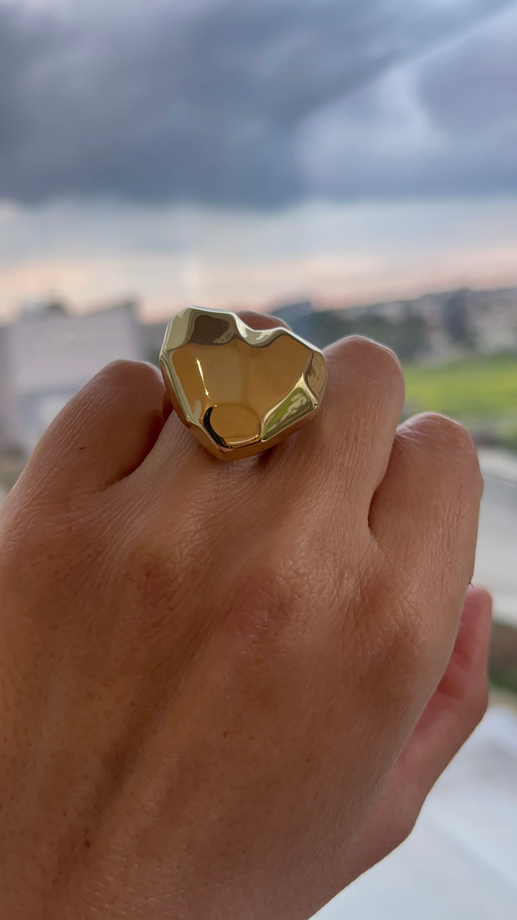 Silver/ gold-plated heart ring