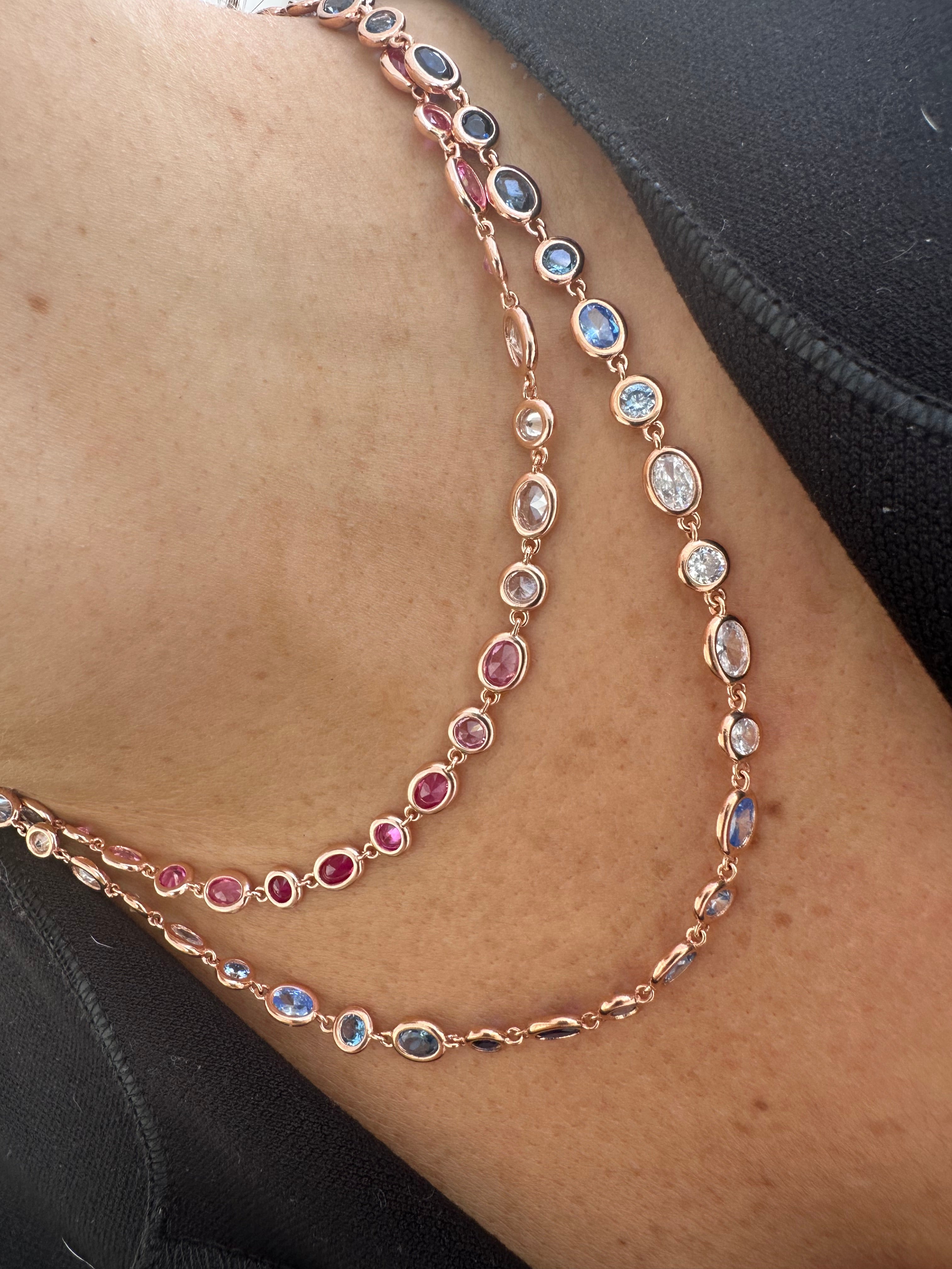 Zircon chain necklaces