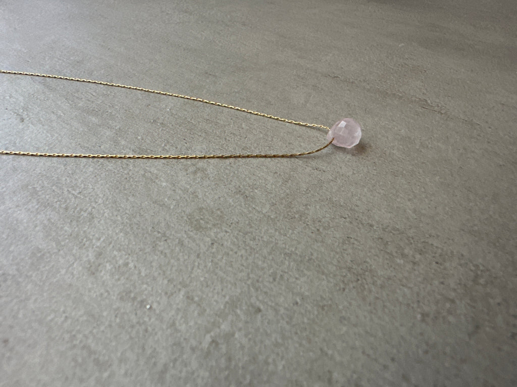 Rose Quartz Drop Necklace