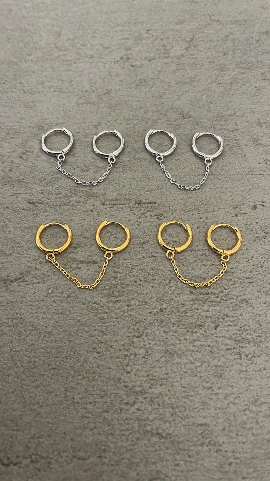 Double hoop chain earrings
