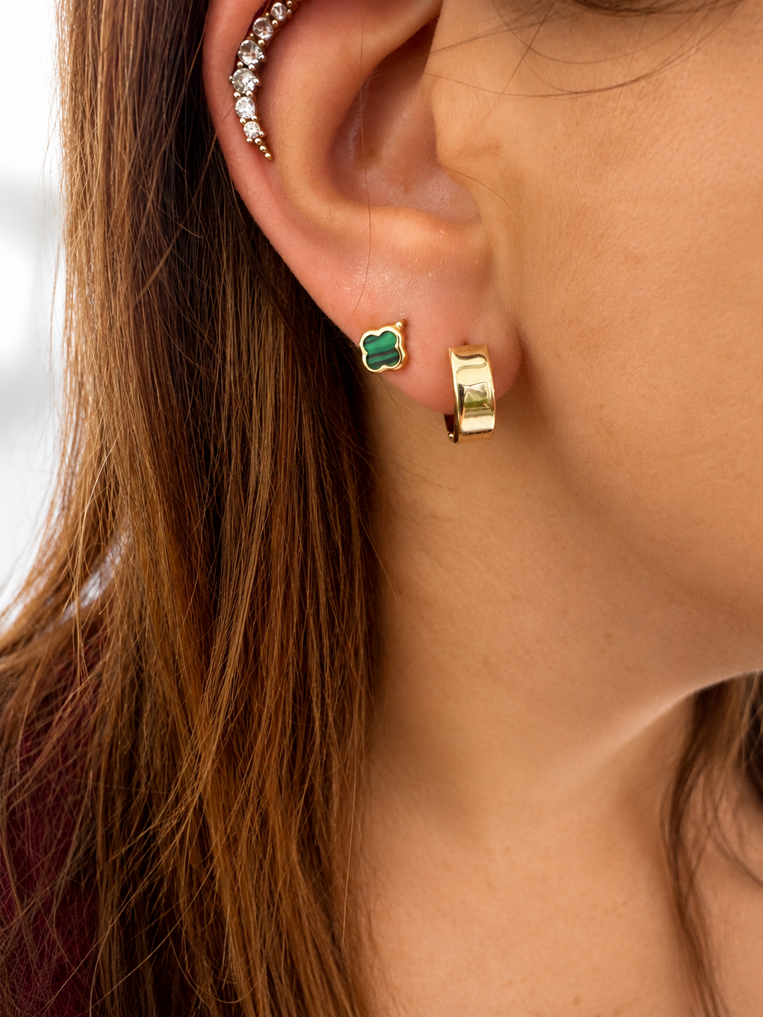 Clover Gold Stud Earrings