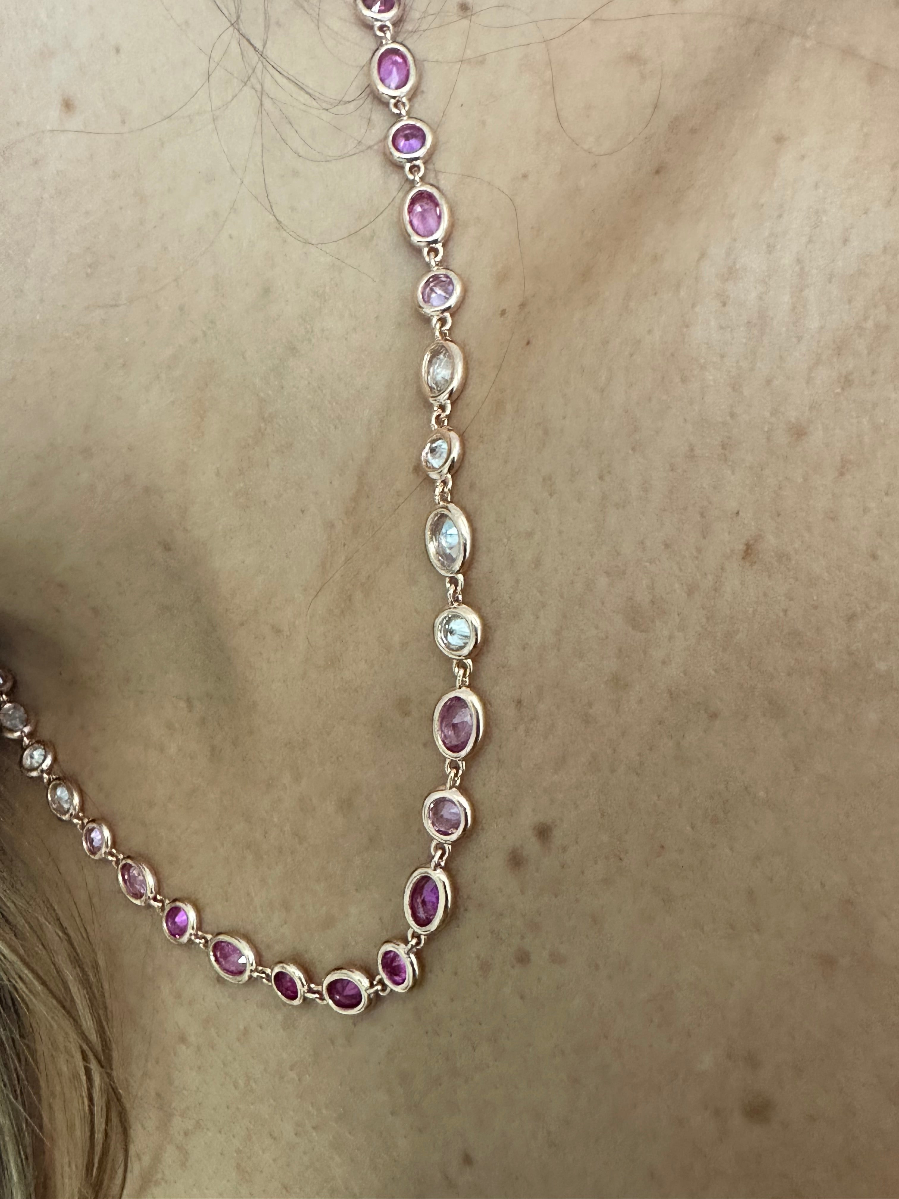 Zircon chain necklaces