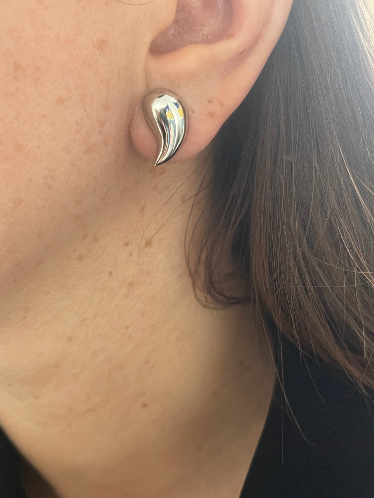 Silver drop earrings