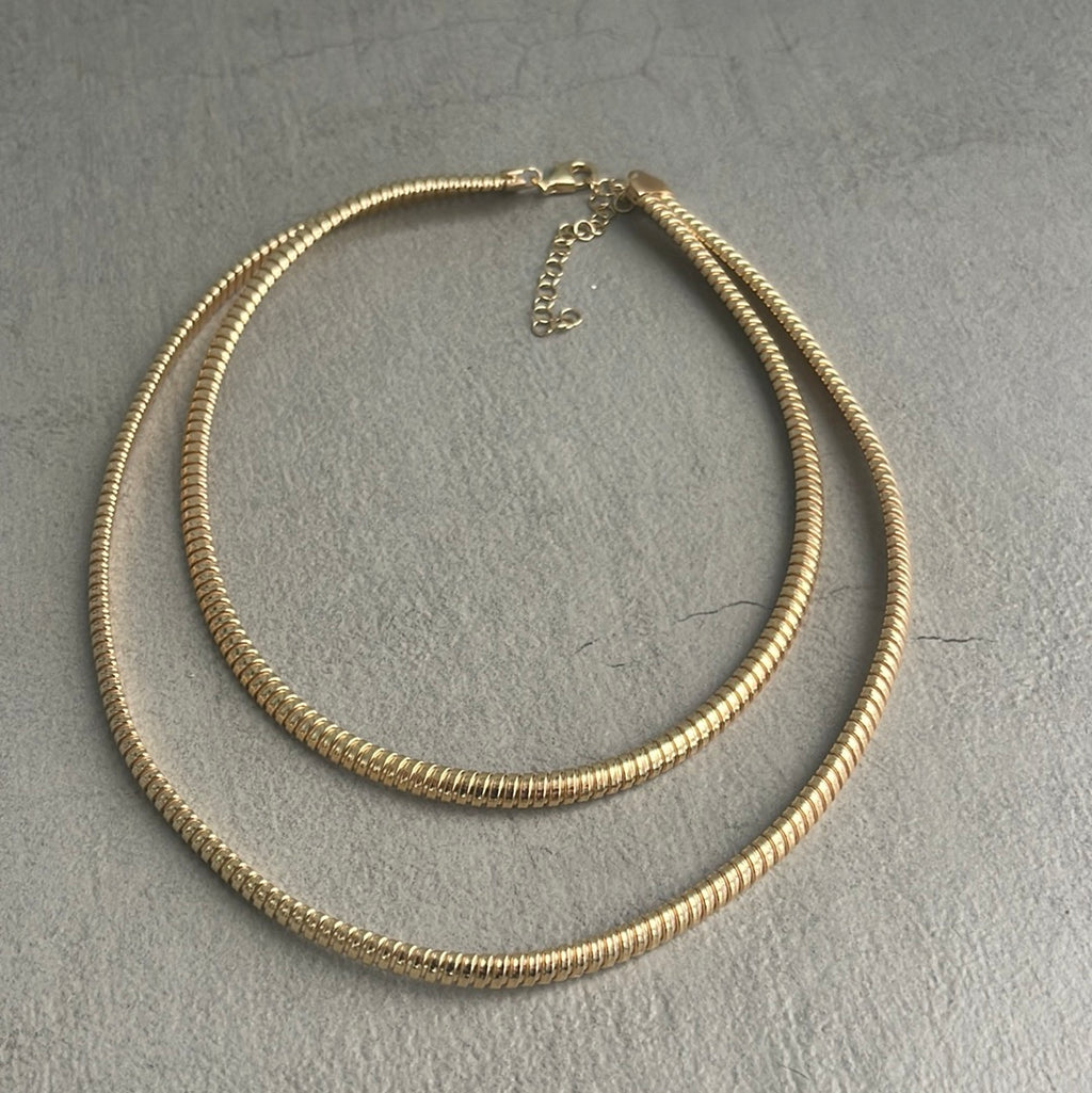 Double gold-plated necklace