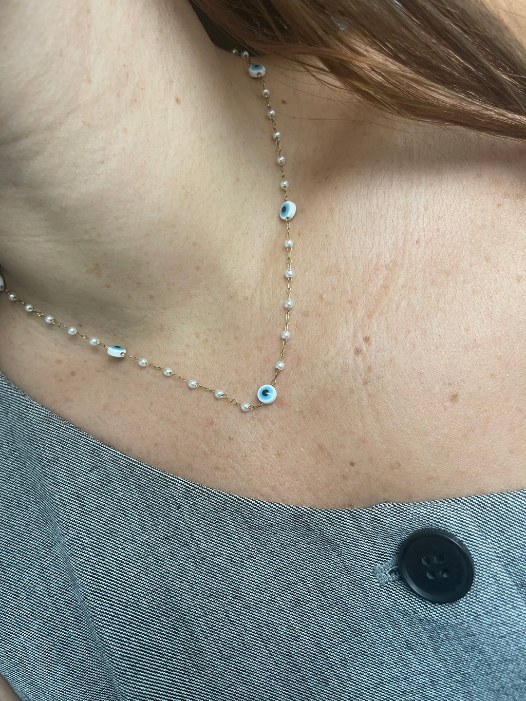 Eye pearl necklace
