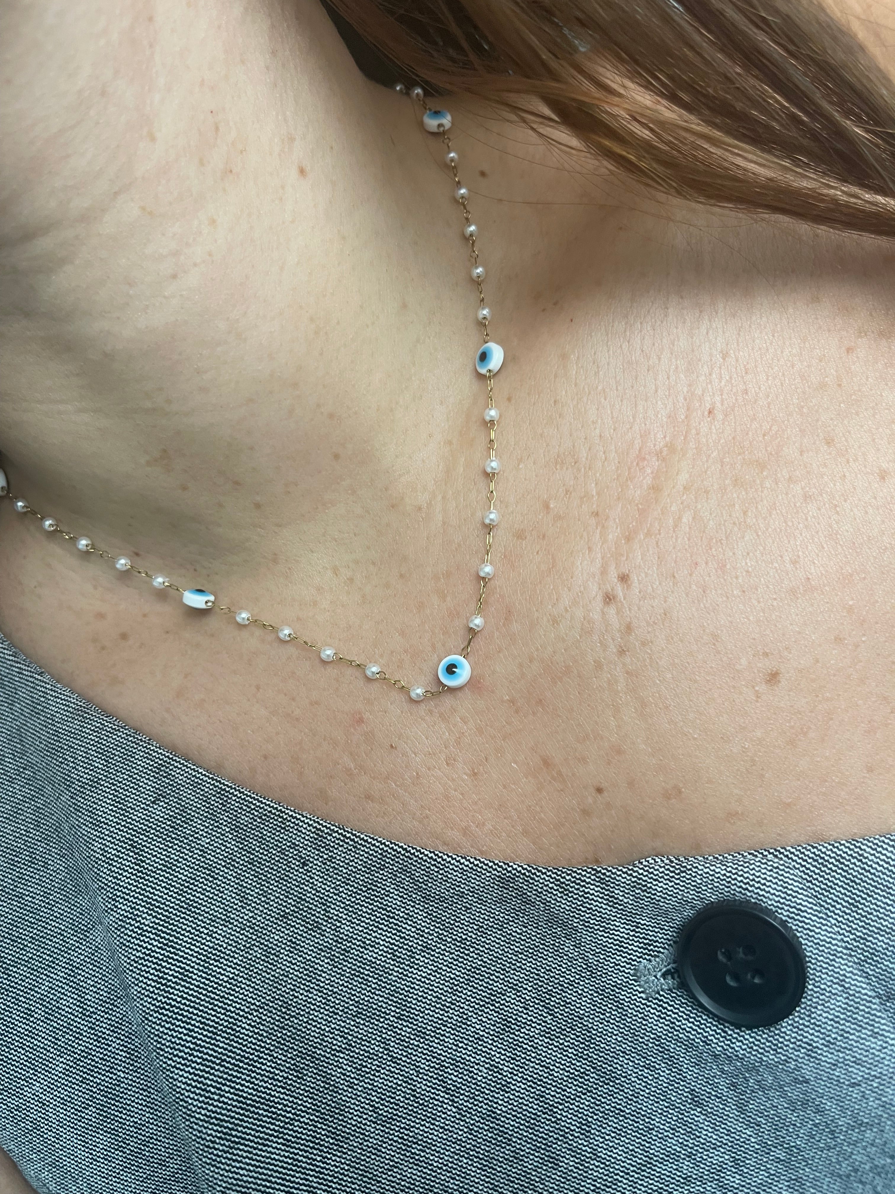 Eye pearl necklace
