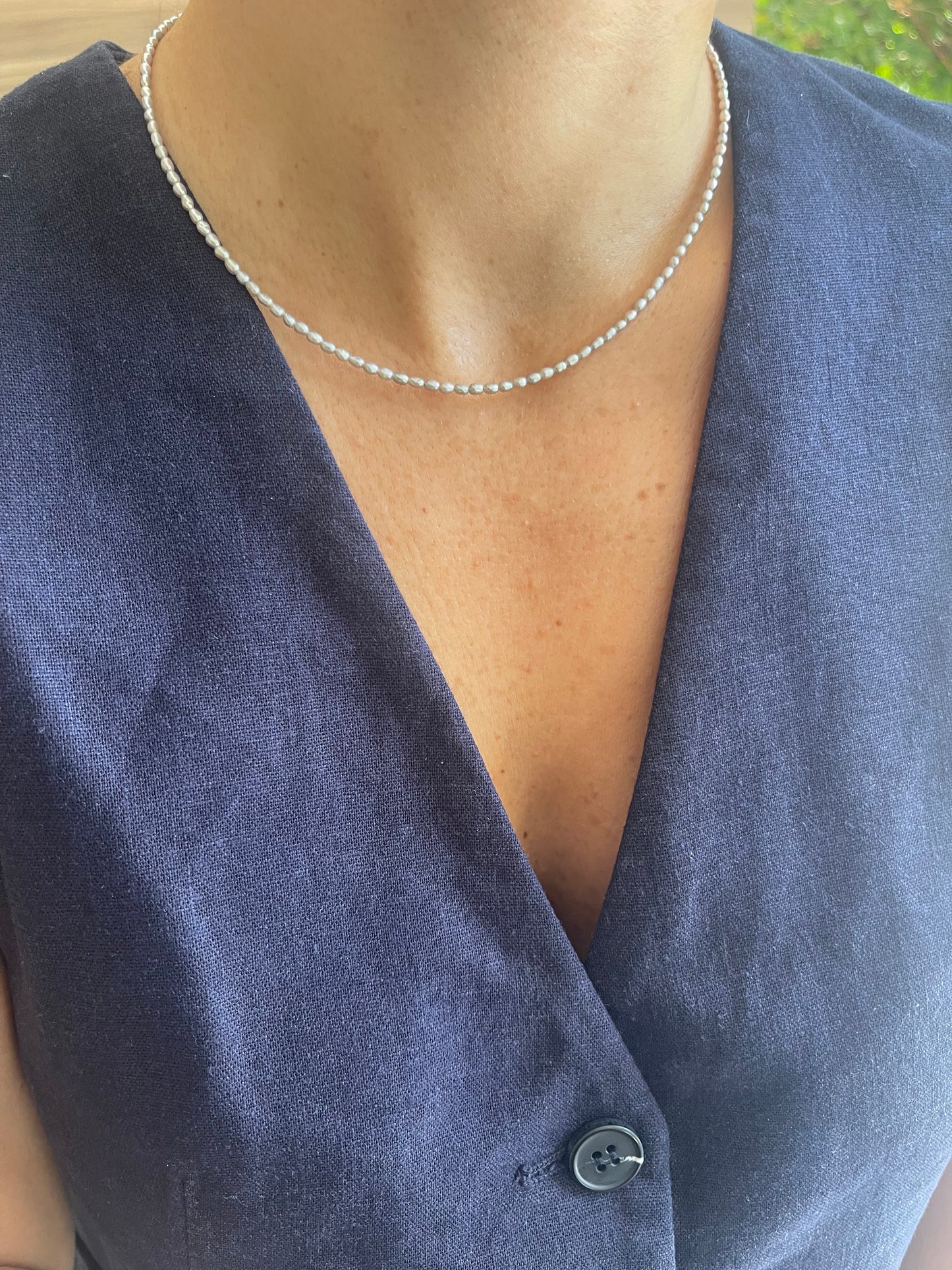 Grey pearl necklace