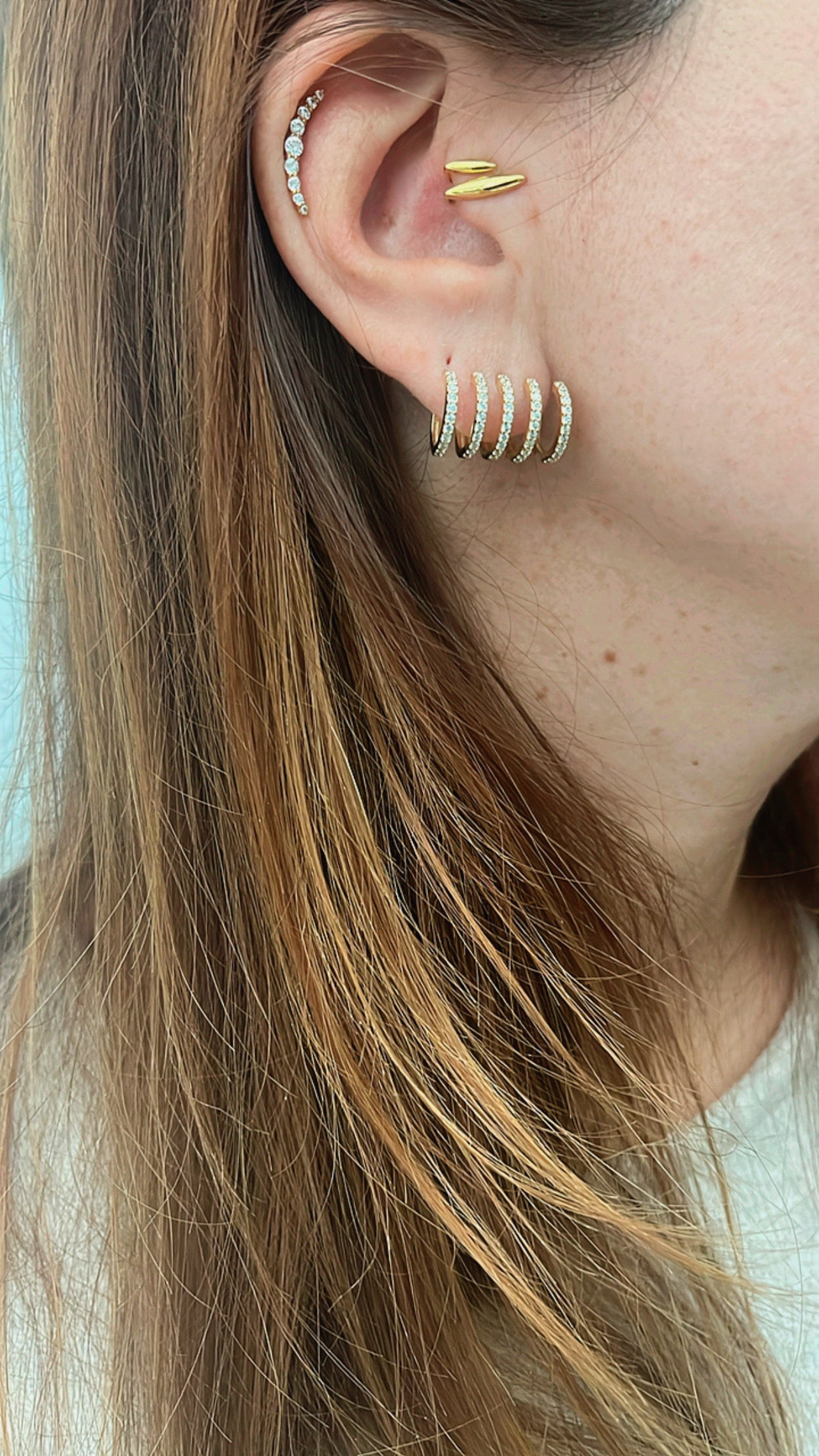 Gold Multi-Hoop Illusion Earrings