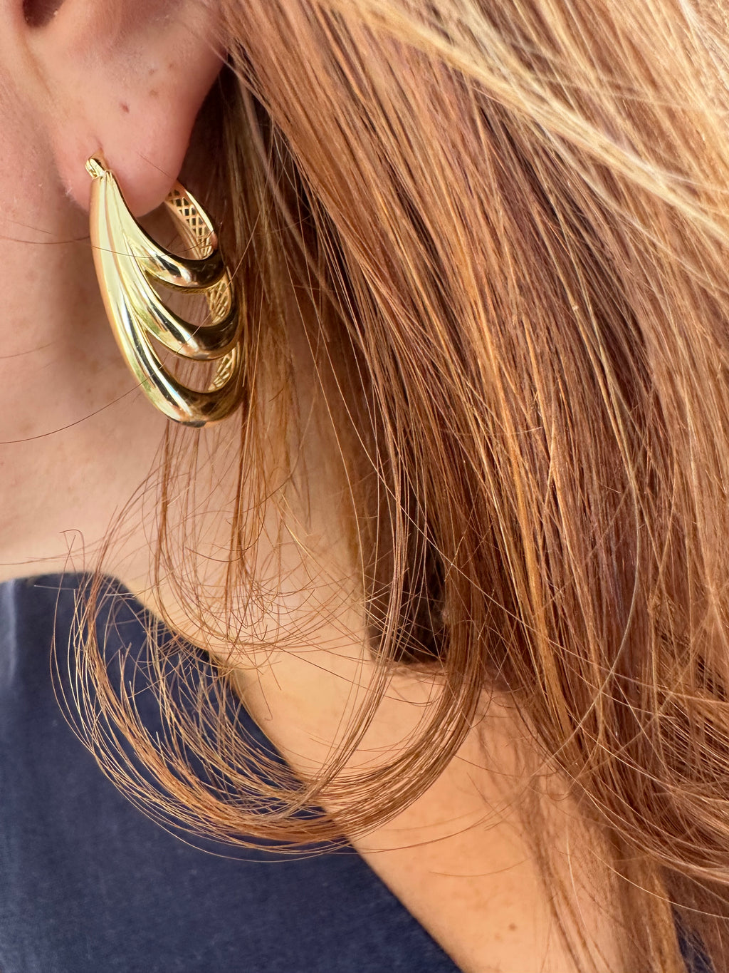 Layered gold statement earrings