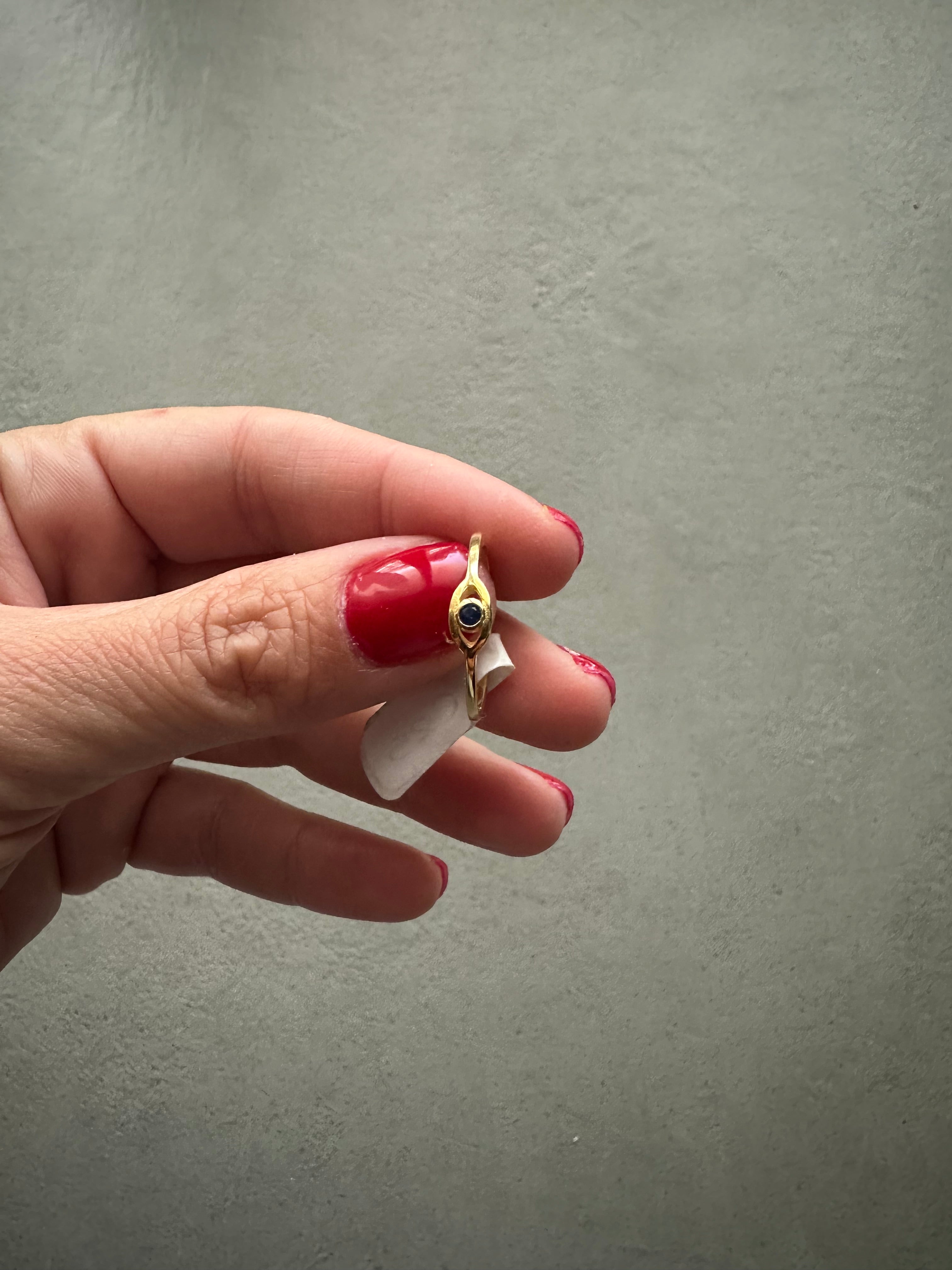 Minimal Gold Evil Eye Ring – Protection & Everyday Elegance