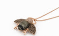 Rose Gold Crystal Bee Pendant Necklace