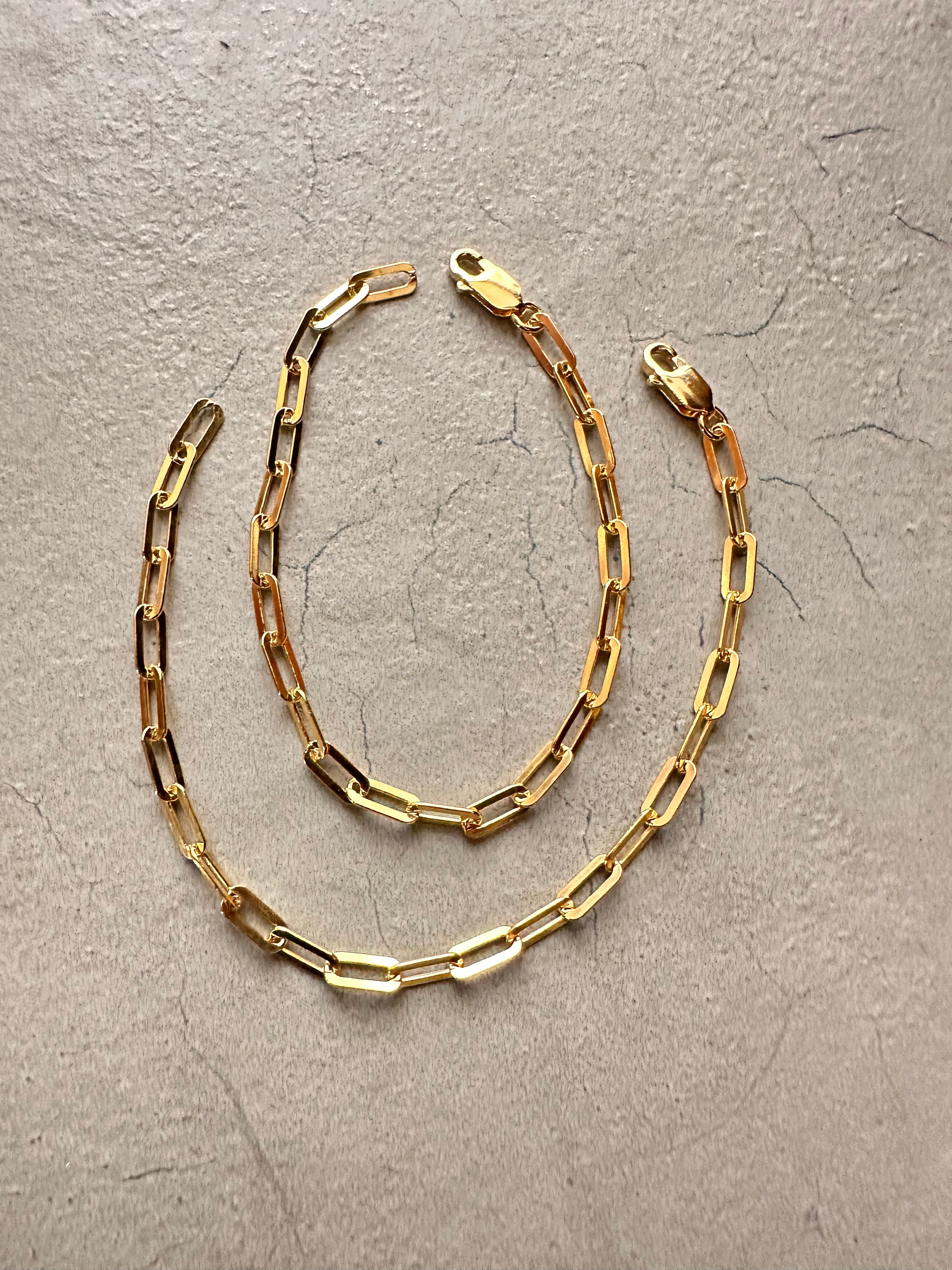 Elegant Gold Paperclip Chain Bracelet