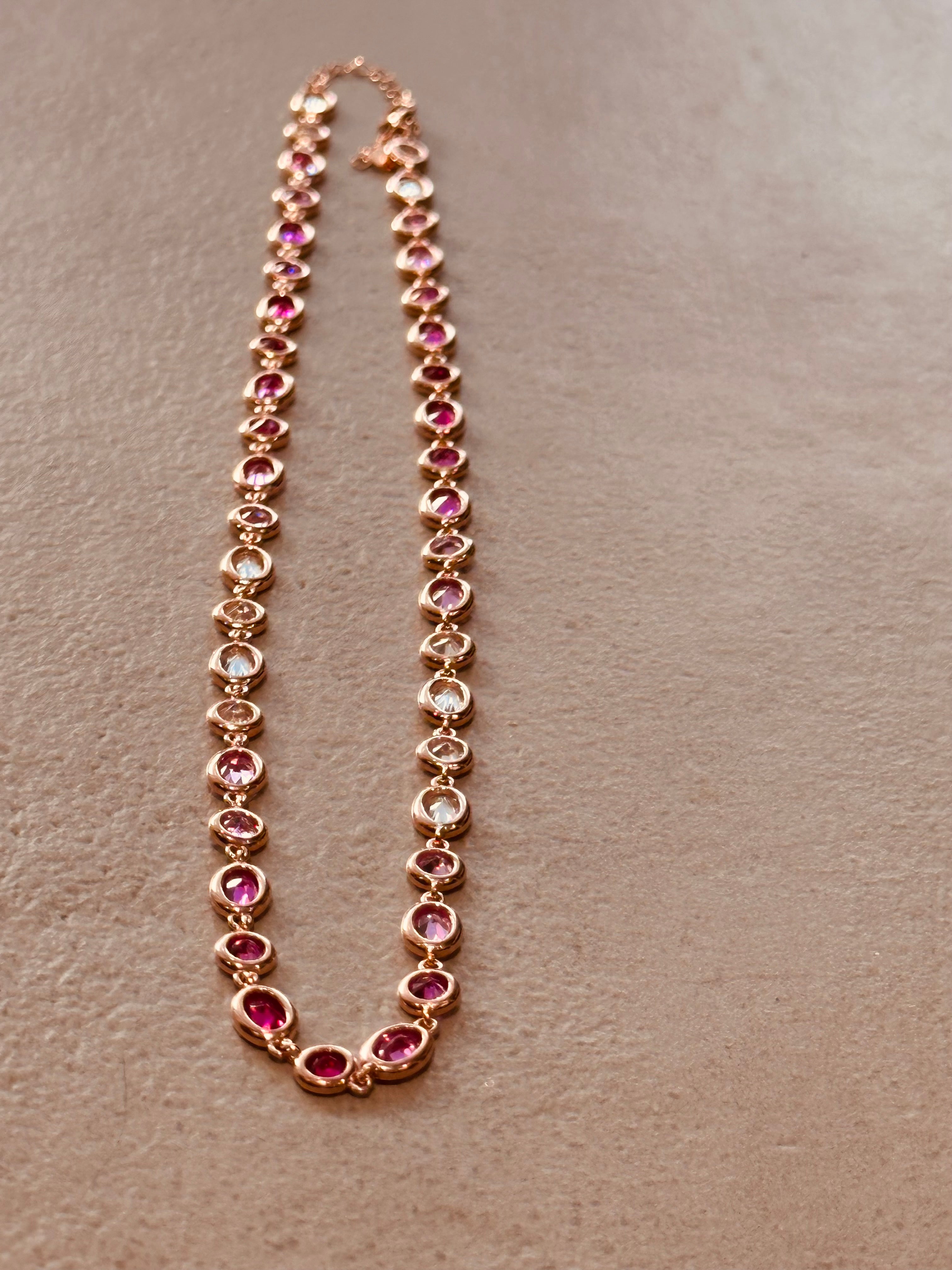 Zircon chain necklaces