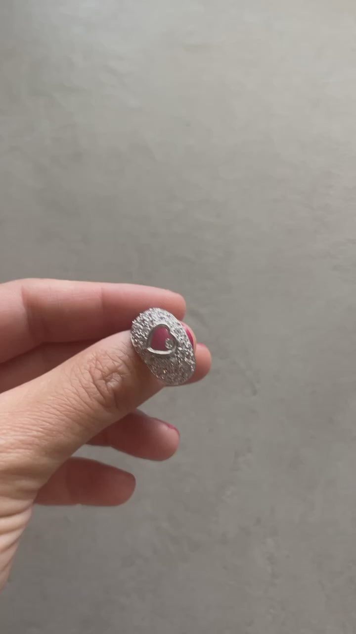Silver heart ring