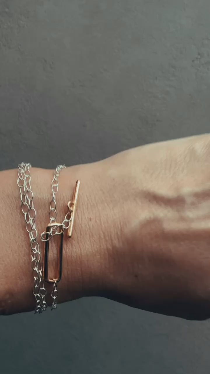 2-in-1 Necklace & Bracelet – Gold & Silver