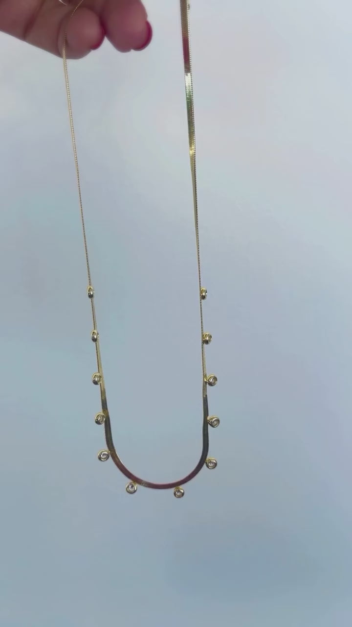 Gold plated zircon necklace